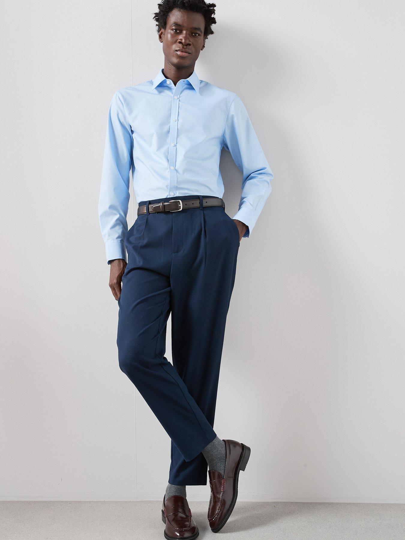 Image 3 of 7 of The Very Collection Long Sleeve Regular Fit Easy Care Smart Shirt - Light Blue