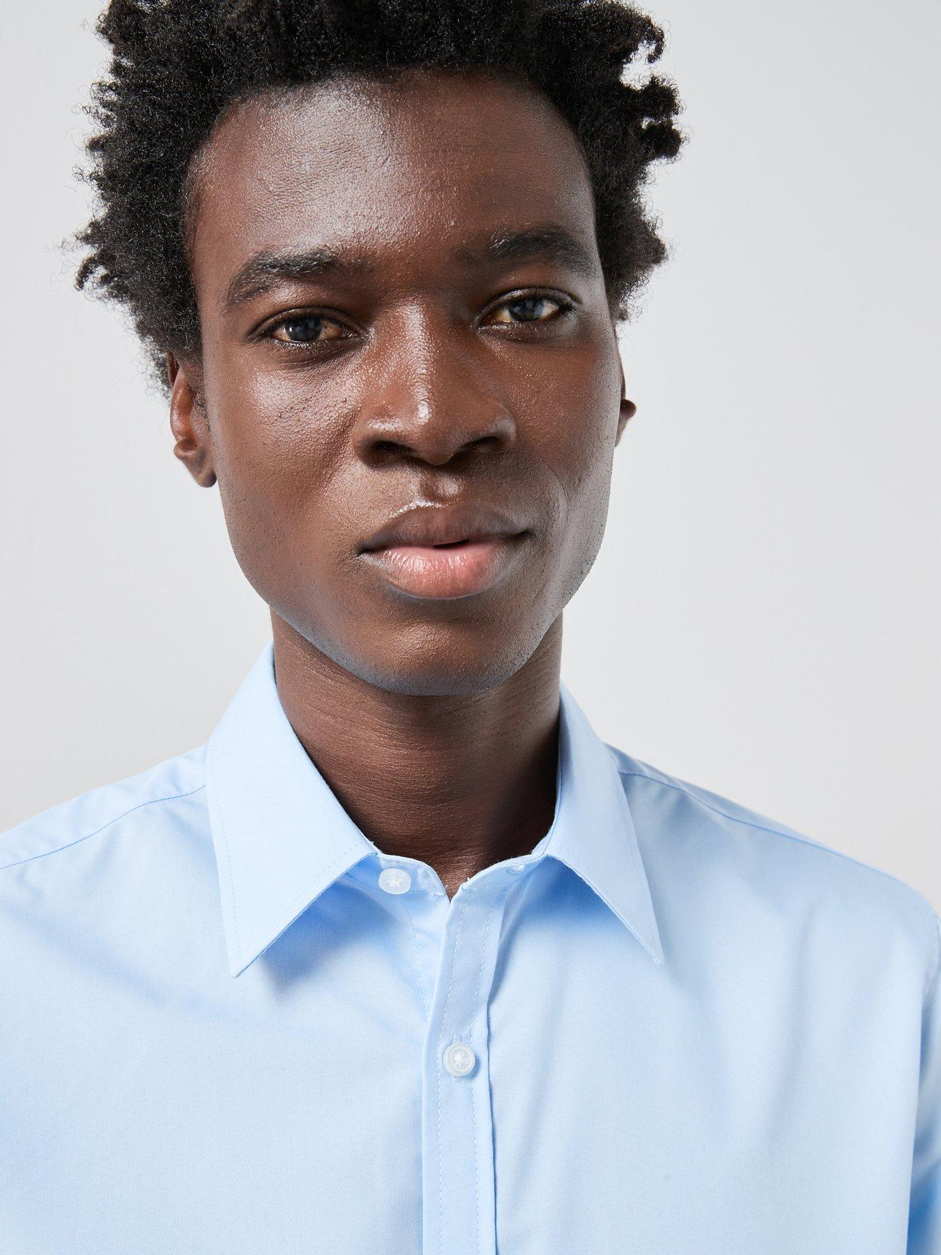 Image 5 of 7 of The Very Collection Long Sleeve Regular Fit Easy Care Smart Shirt - Light Blue
