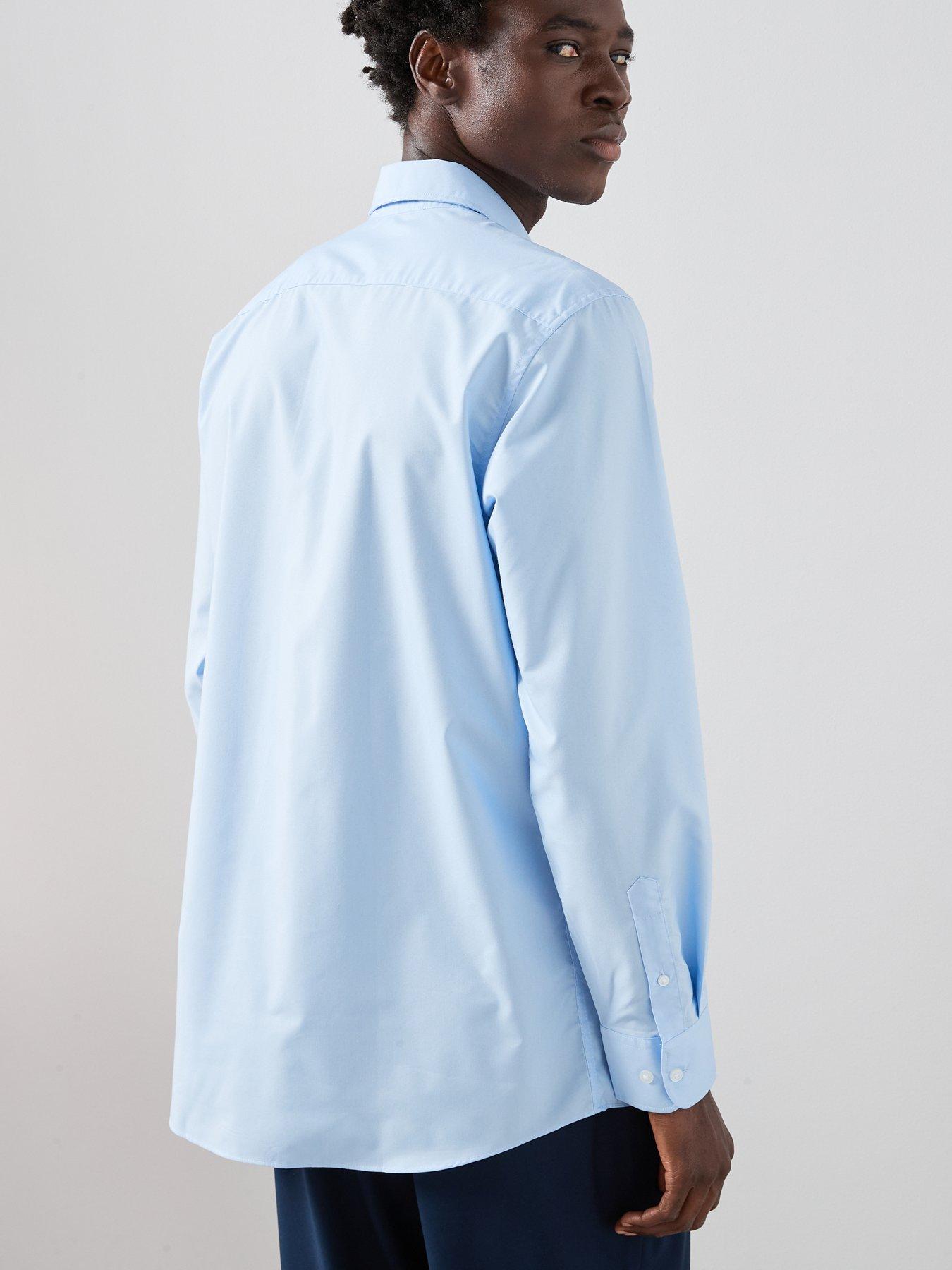 Image 6 of 7 of The Very Collection Long Sleeve Regular Fit Easy Care Smart Shirt - Light Blue