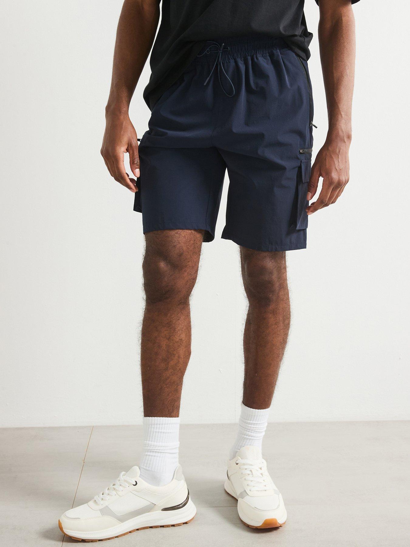 very-man-zip-pocket-tech-cargo-shorts-navy