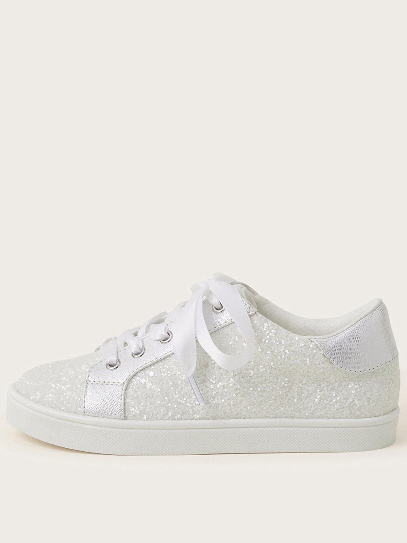 monsoon-girls-bridal-glitter-trainer-light-cream