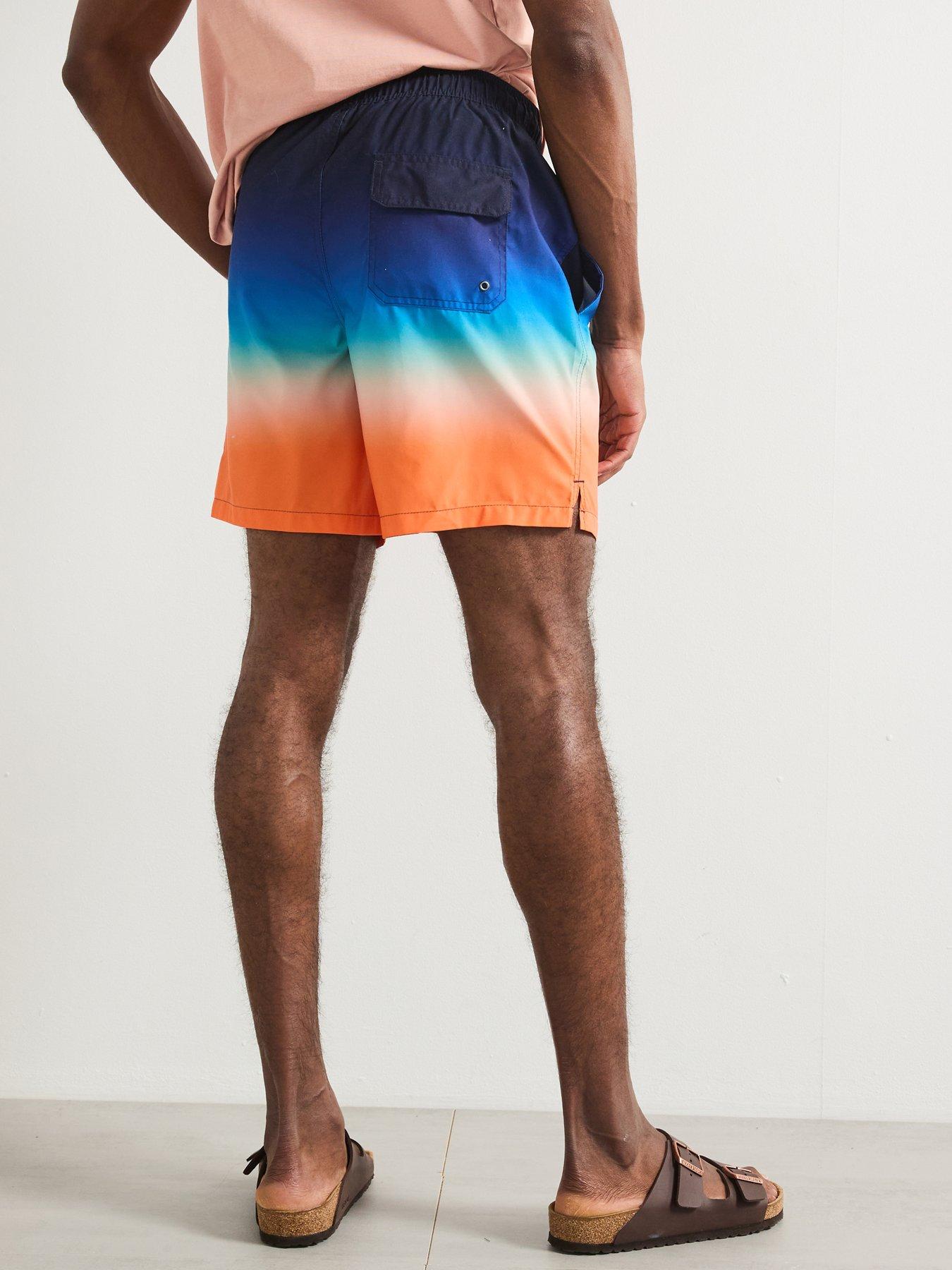 Image 2 of 4 of Very Man Ombre Printed Swim Shorts - Navy/Coral