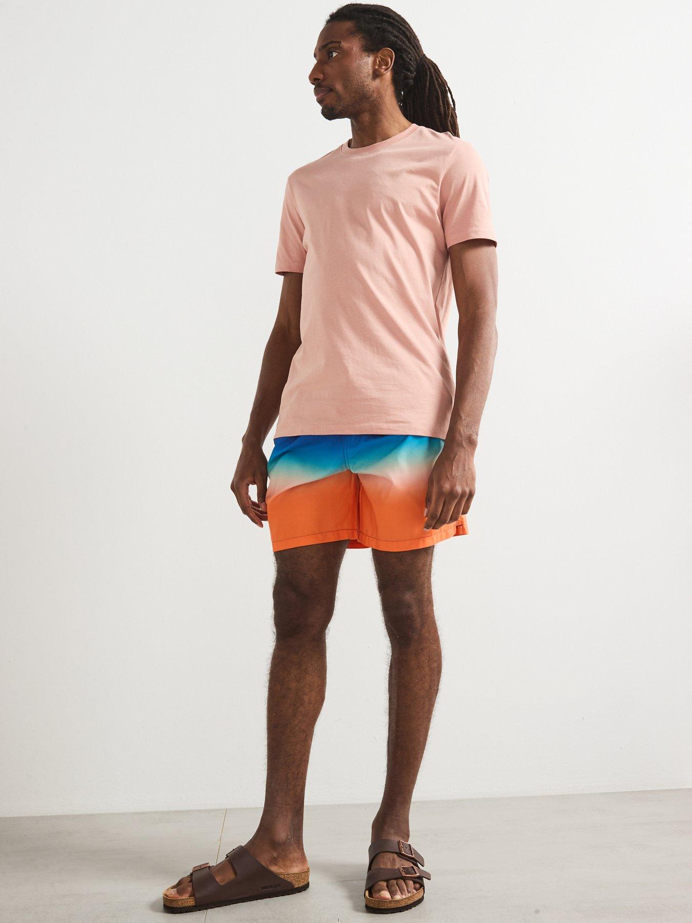 Image 3 of 4 of Very Man Ombre Printed Swim Shorts - Navy/Coral