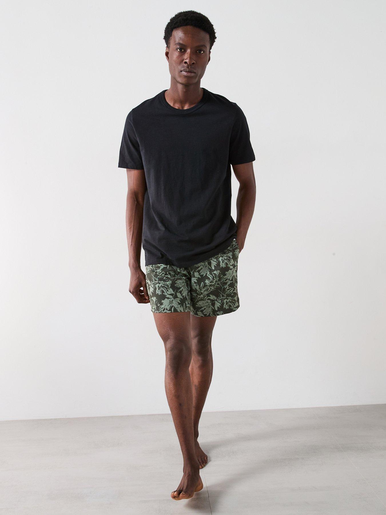 Image 3 of 6 of Very Man Abstract Palm Printed Swim Shorts - Khaki