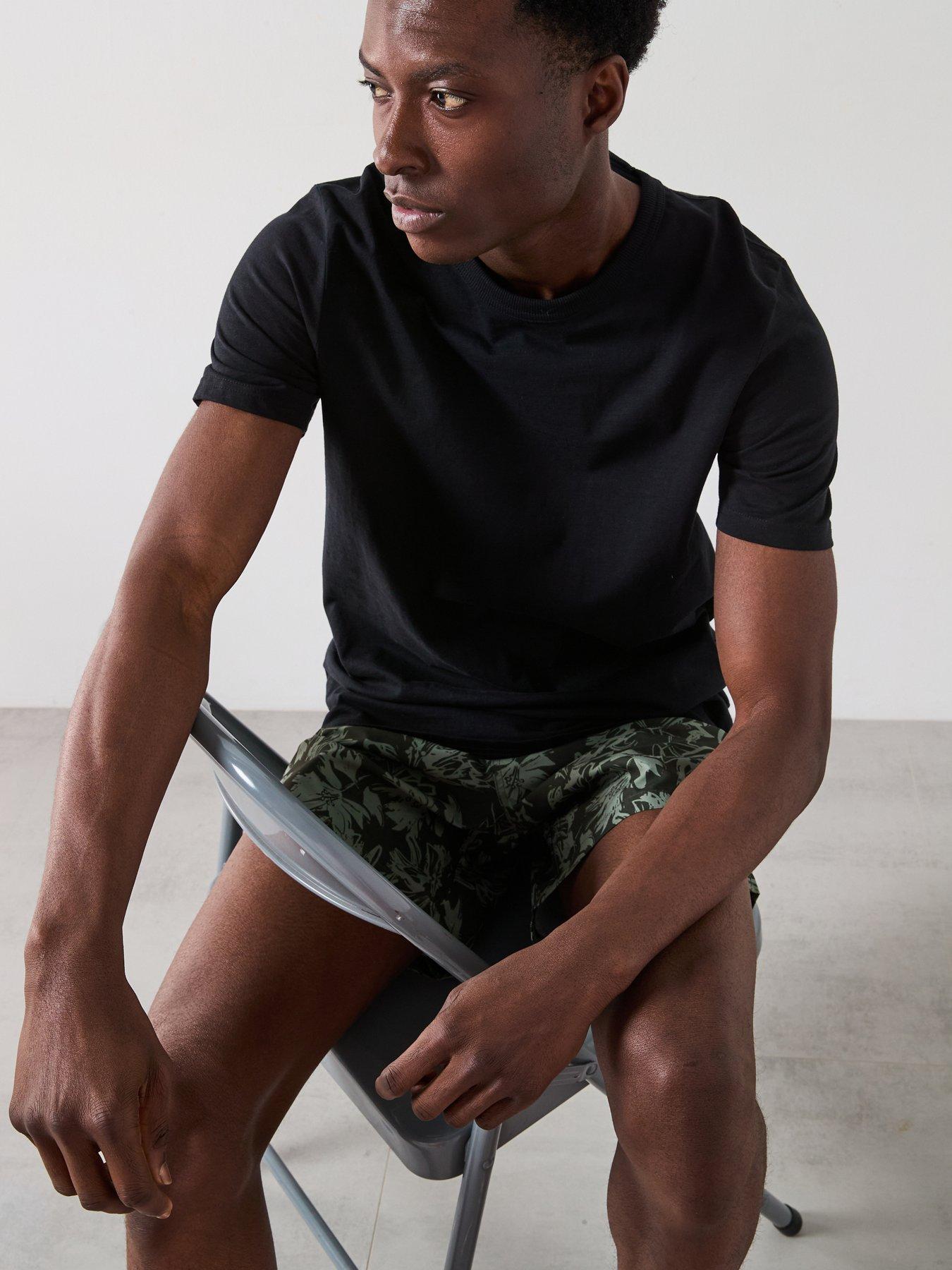 Image 6 of 6 of Very Man Abstract Palm Printed Swim Shorts - Khaki