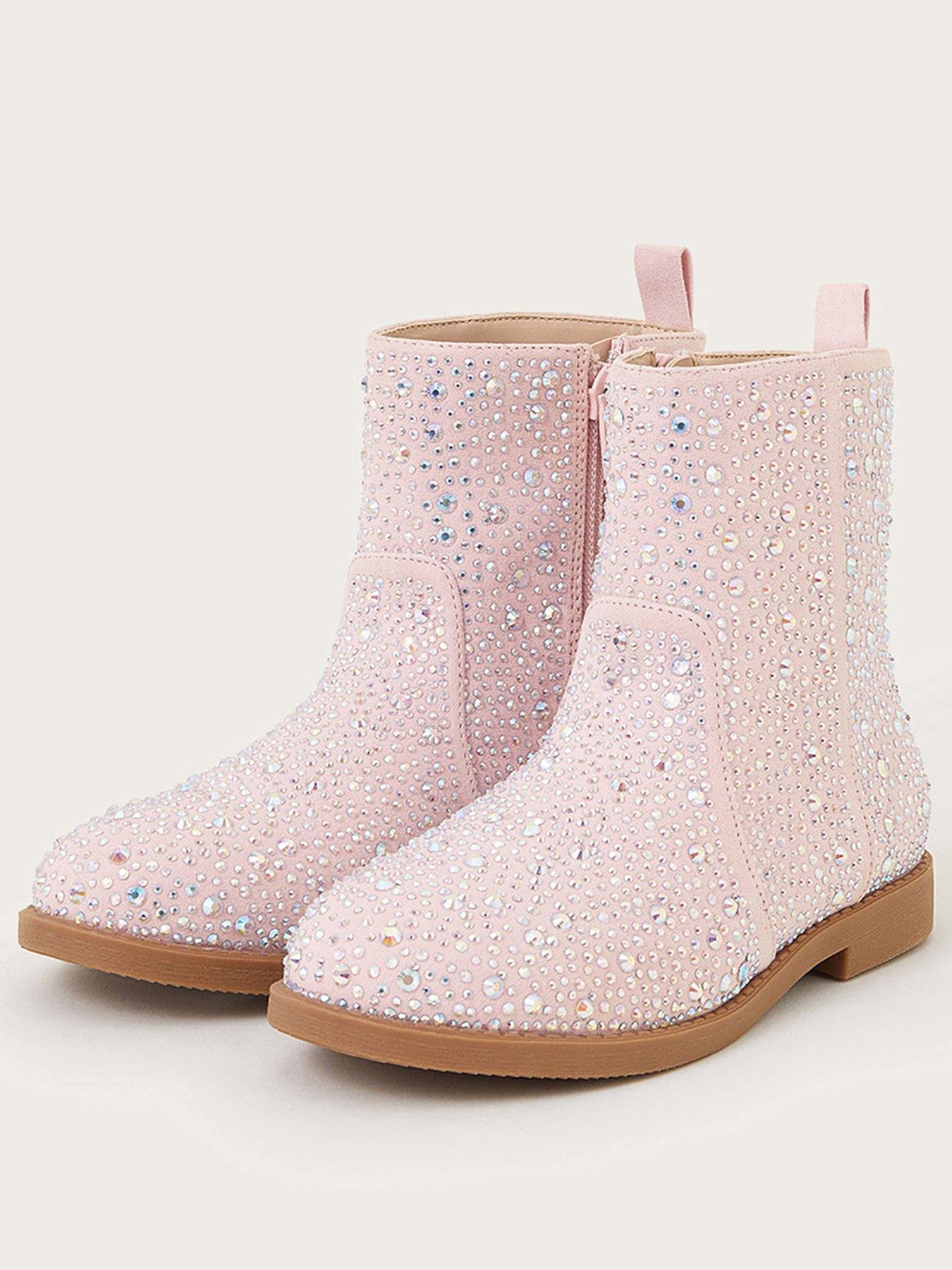 monsoon-girls-sparkle-diamante-ankle-boots-pinkstillFront