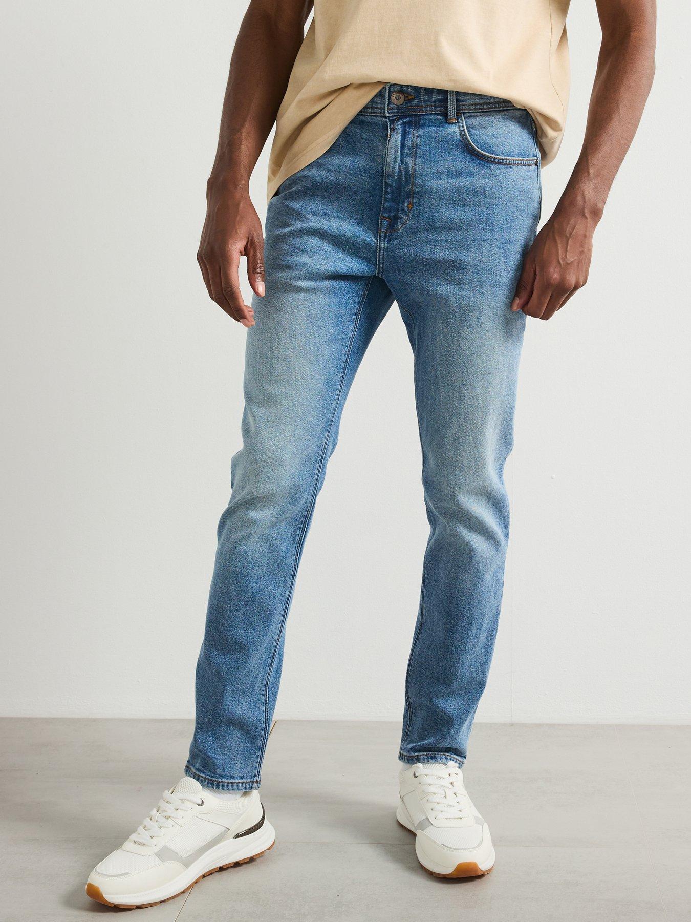 Image 1 of 5 of Very Man Slim Fit Jeans With Stretch - Light Blue