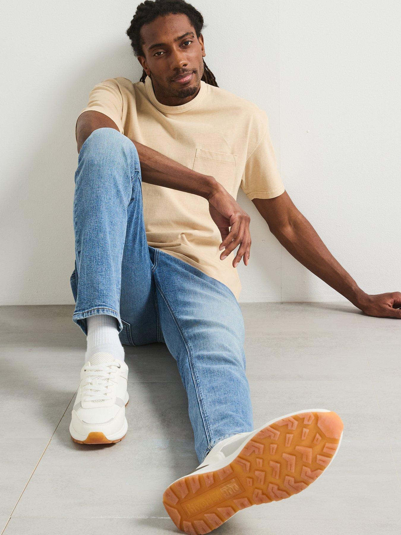 Image 4 of 5 of Very Man Slim Fit Jeans With Stretch - Light Blue