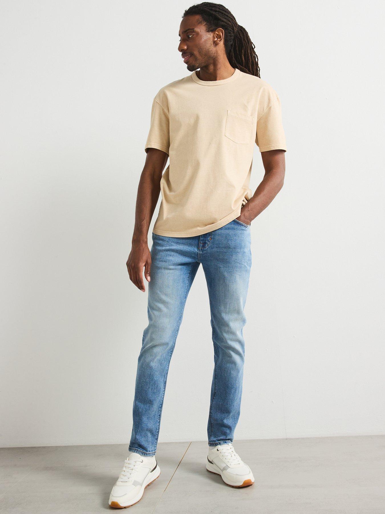 Image 5 of 5 of Very Man Slim Fit Jeans With Stretch - Light Blue