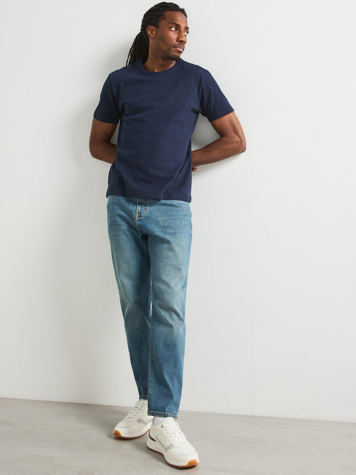 Image 3 of 5 of Very Man Straight Tapered Jeans With Stretch - Blue