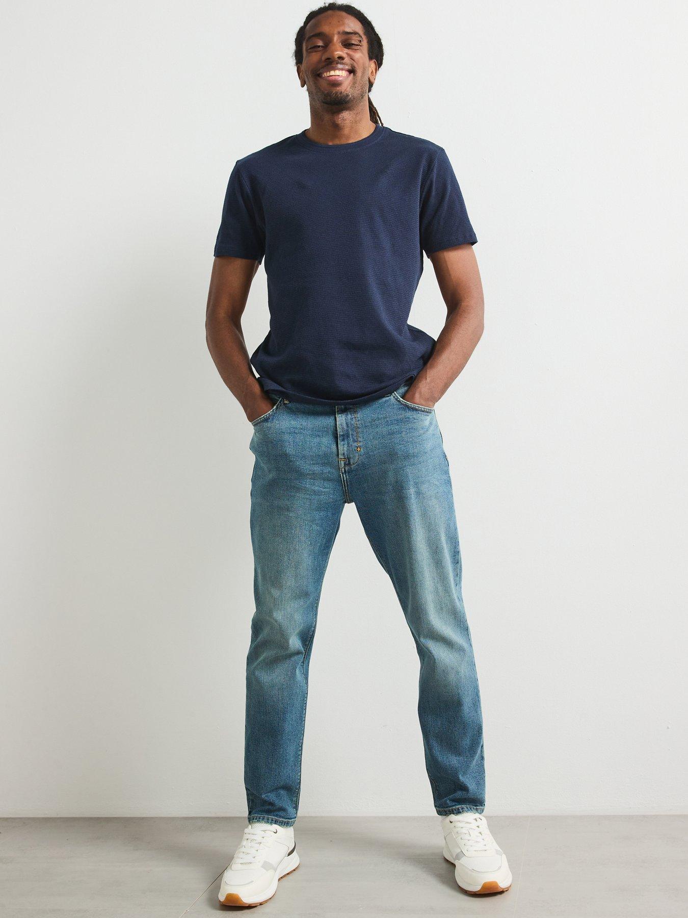 Image 5 of 5 of Very Man Straight Tapered Jeans With Stretch - Blue