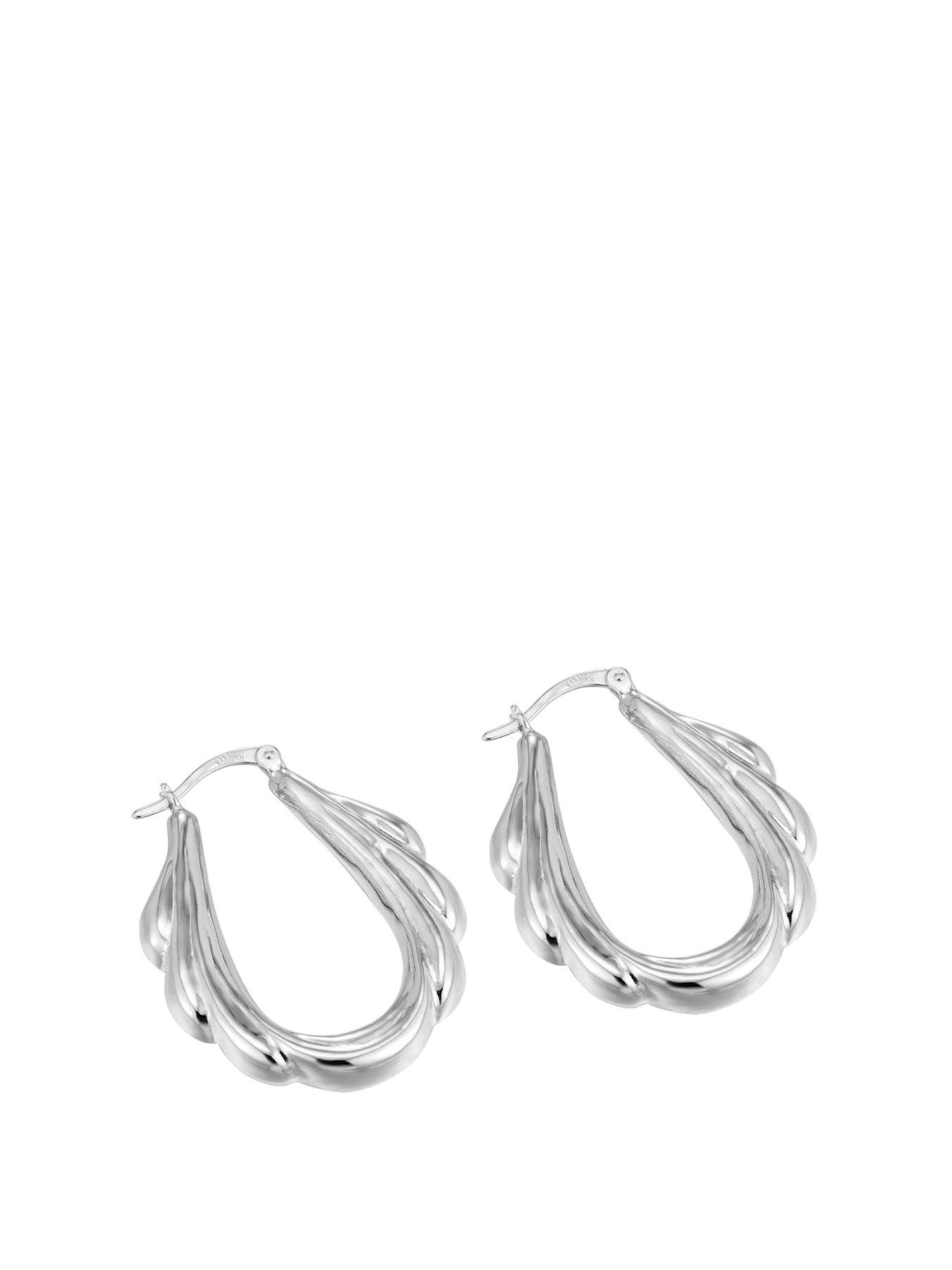 Image 1 of 4 of Seol + Gold Puffed Oval Drip Hoops