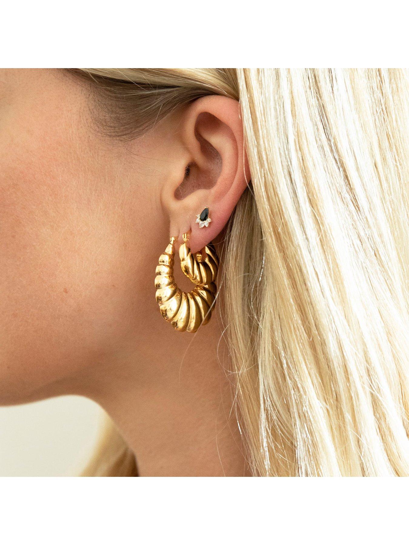 Image 2 of 5 of Seol + Gold Small Croissant Hoops