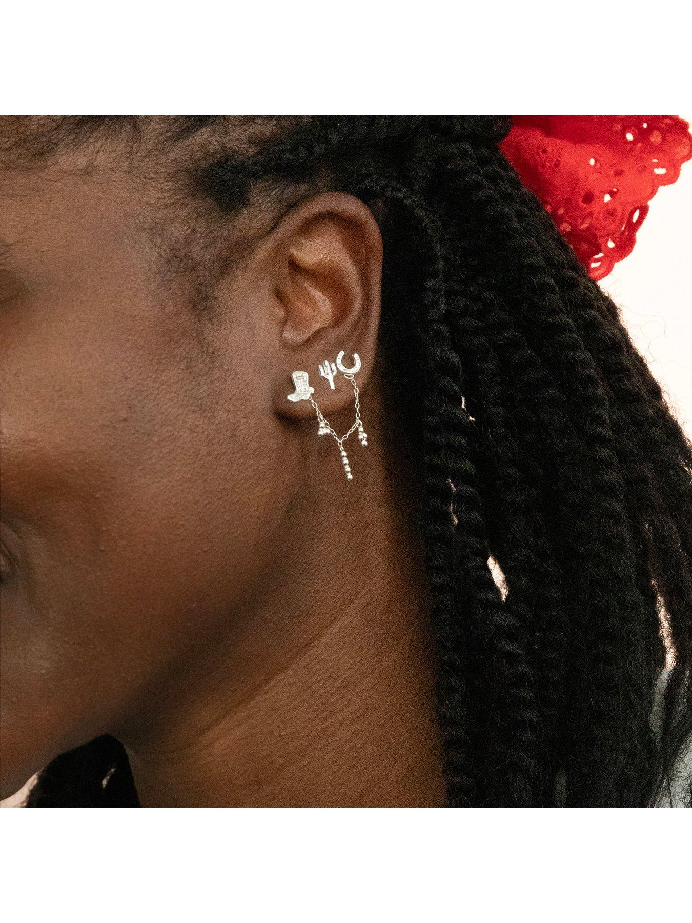 Image 2 of 4 of Seol + Gold Cowboy Boot Earrings