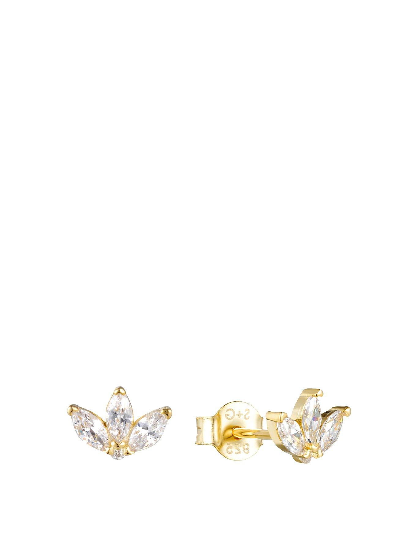 seol-gold-cz-lotus-stud-earrings