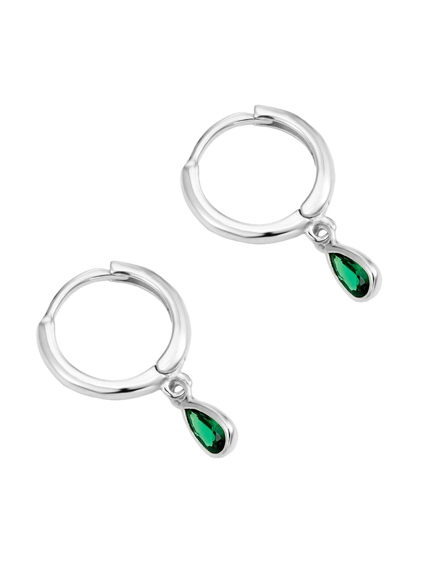 seol-gold-emerald-cz-teardrop-charm-hoopsback