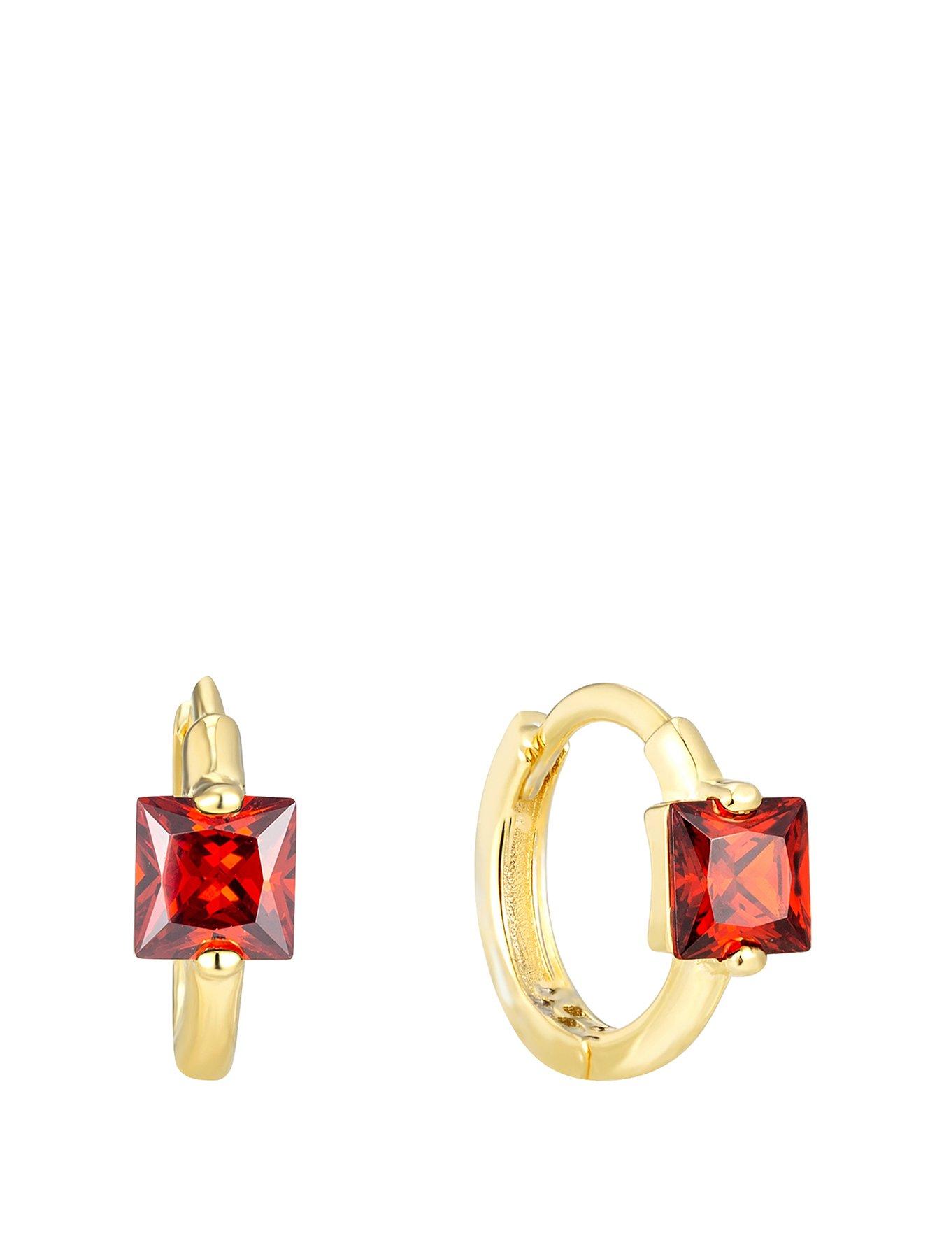 seol-gold-tiny-garnet-cz-square-hoops