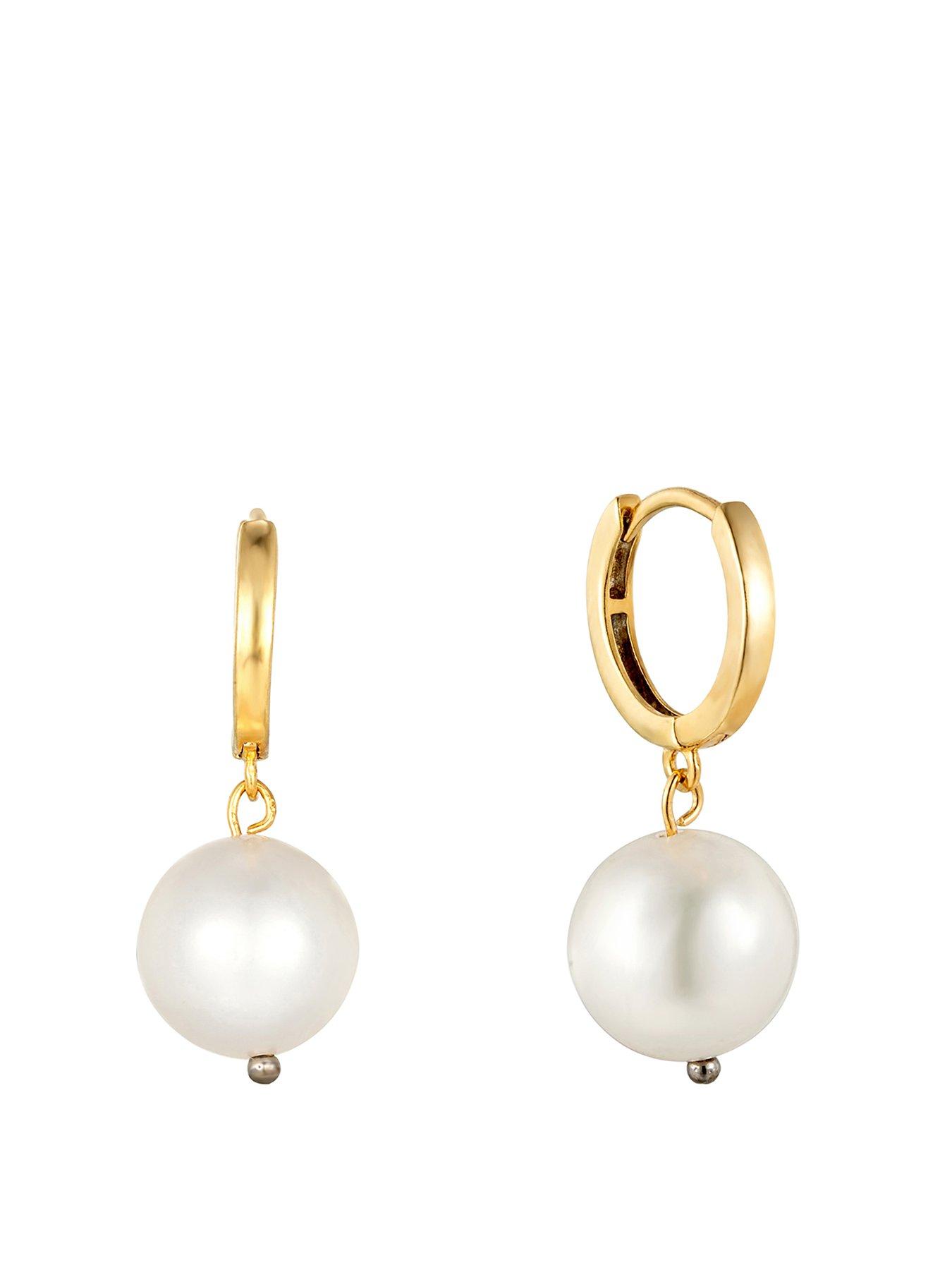Image 1 of 4 of Seol + Gold Pearl Hoop Earrings