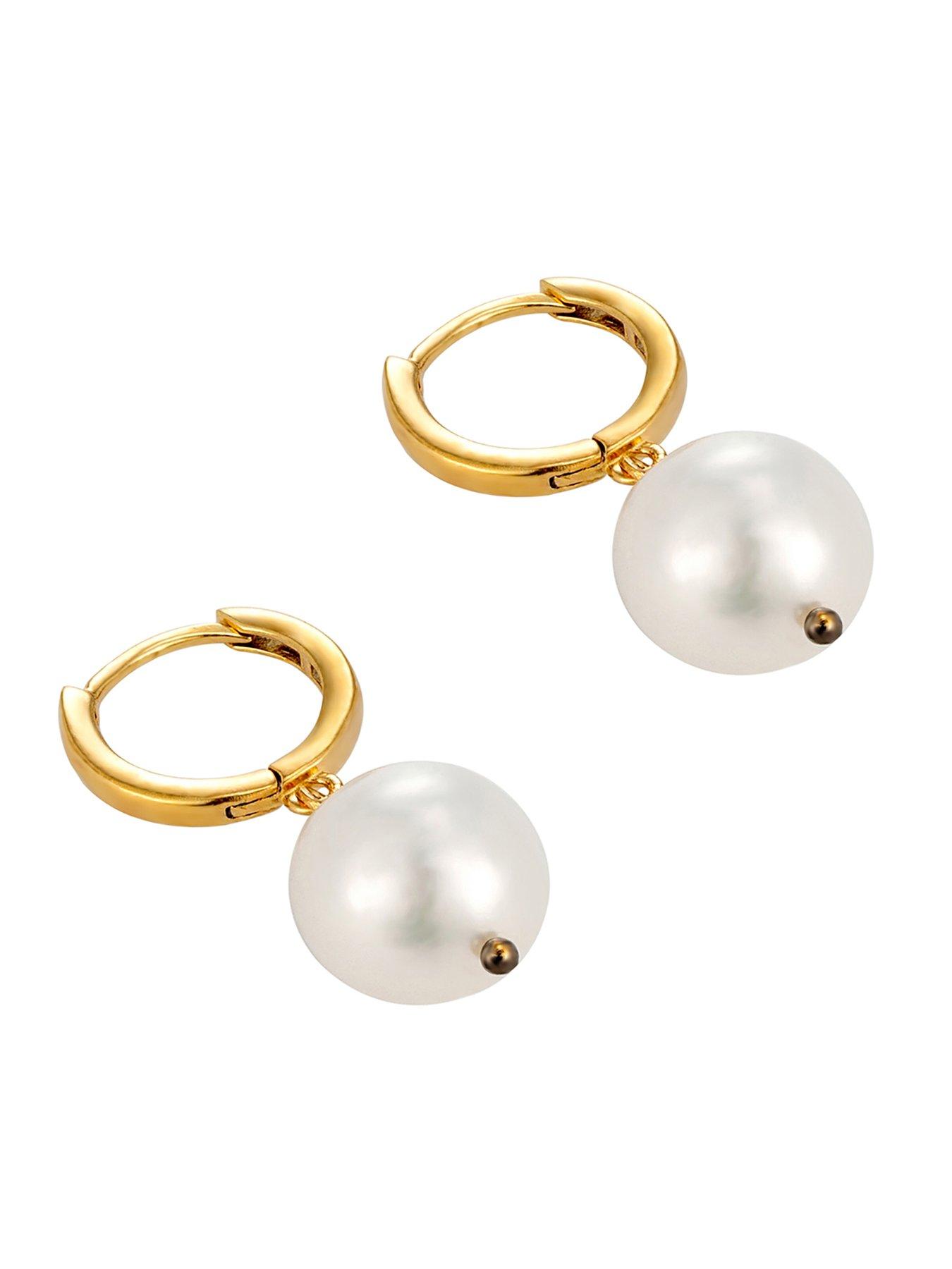 Image 3 of 4 of Seol + Gold Pearl Hoop Earrings