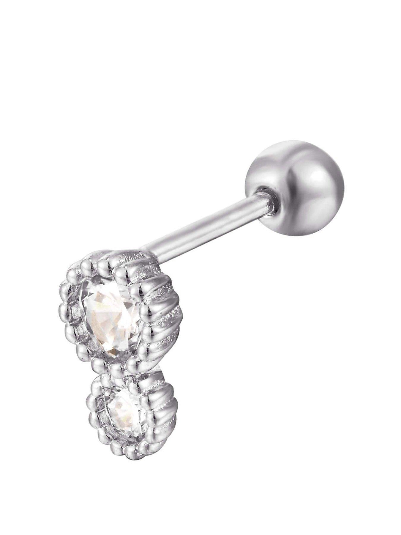 Seol + Gold Double Bezel CZ Stud (Sold as single)