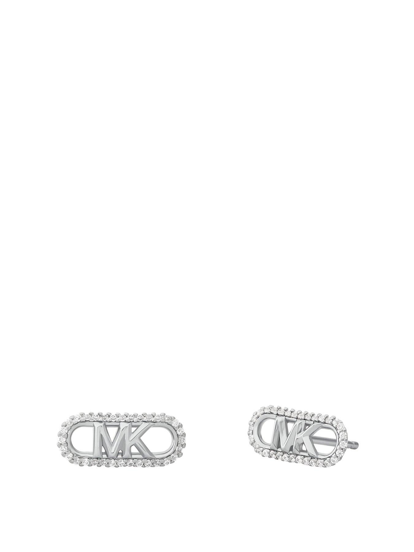 undefined Michael Kors Sterling Silver Pavé Empire Link Stud Earrings