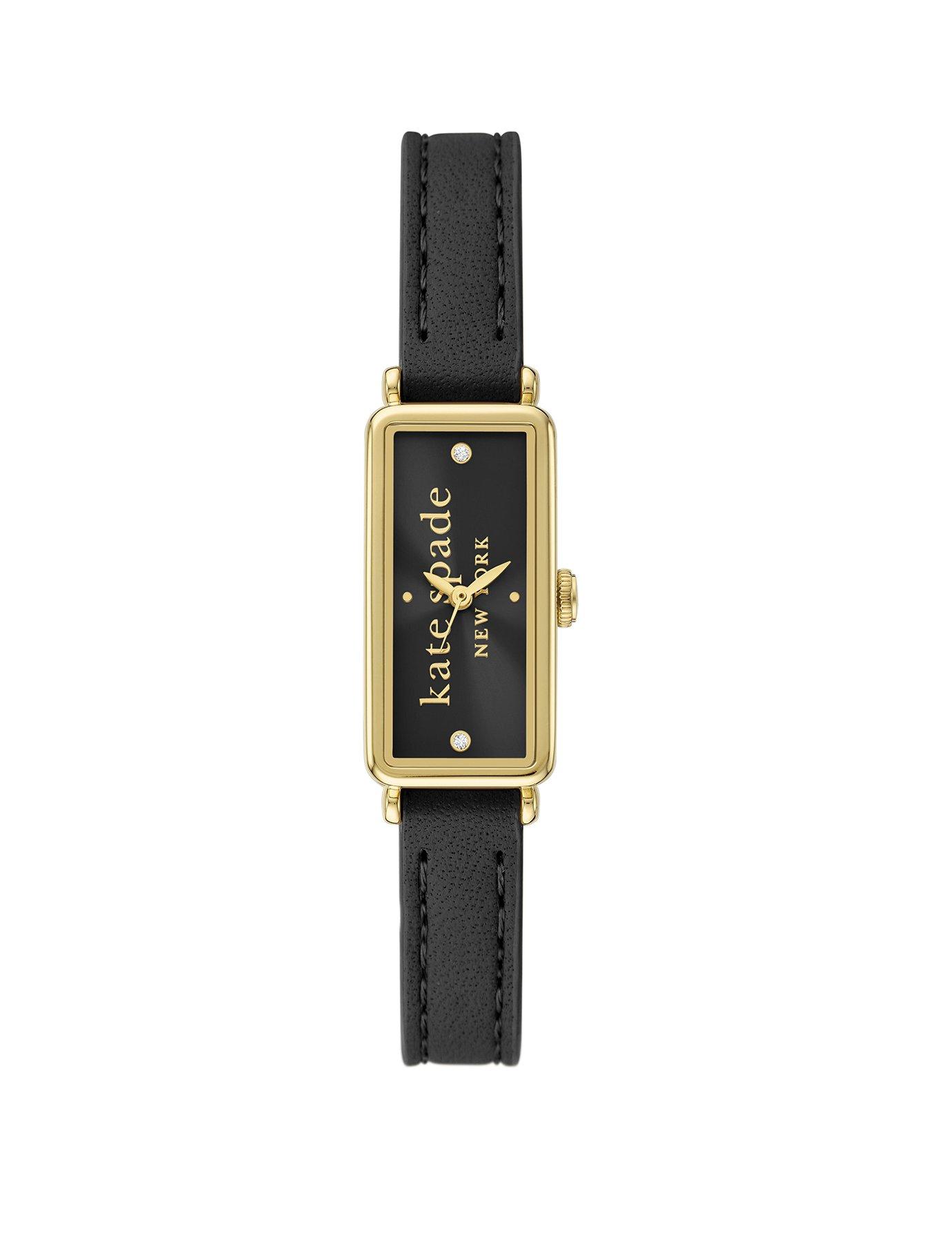 Kate Spade New York kate spade new york rosedale black leather watch