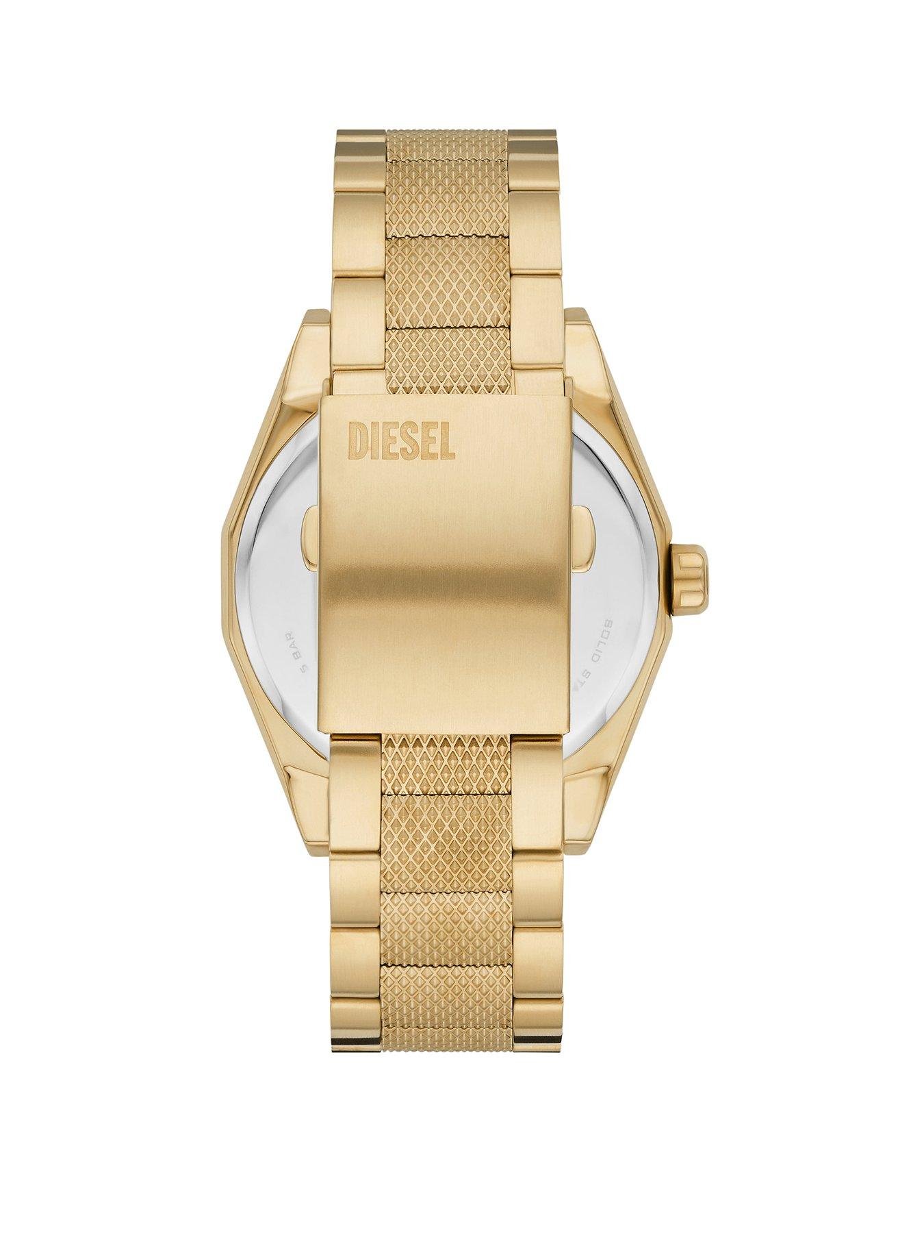 diesel-diesel-scraper-three-hand-gold-tone-stainless-steel-watchstillFront