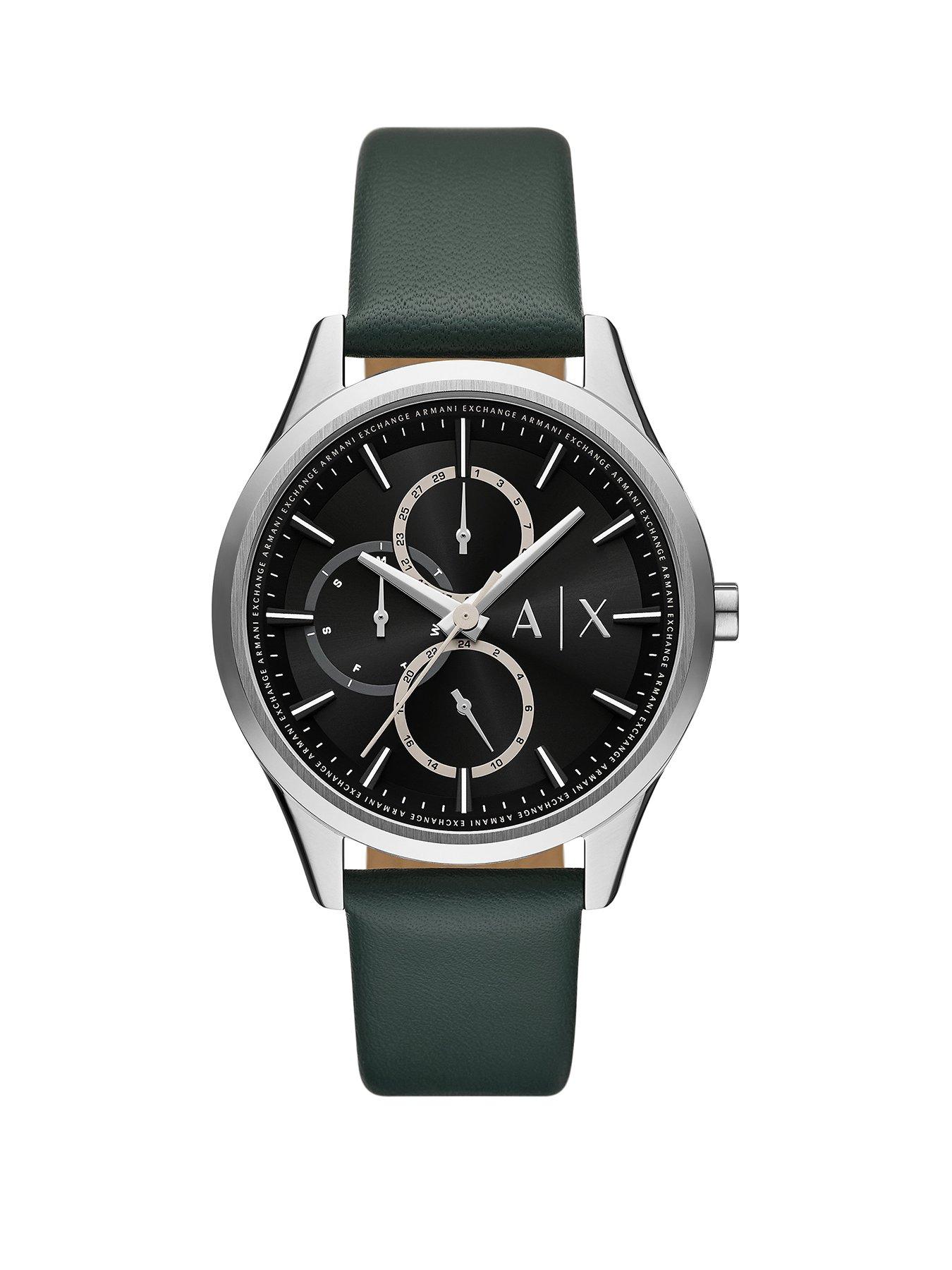 undefined Armani Exchange Multifunction Green Leather Watch