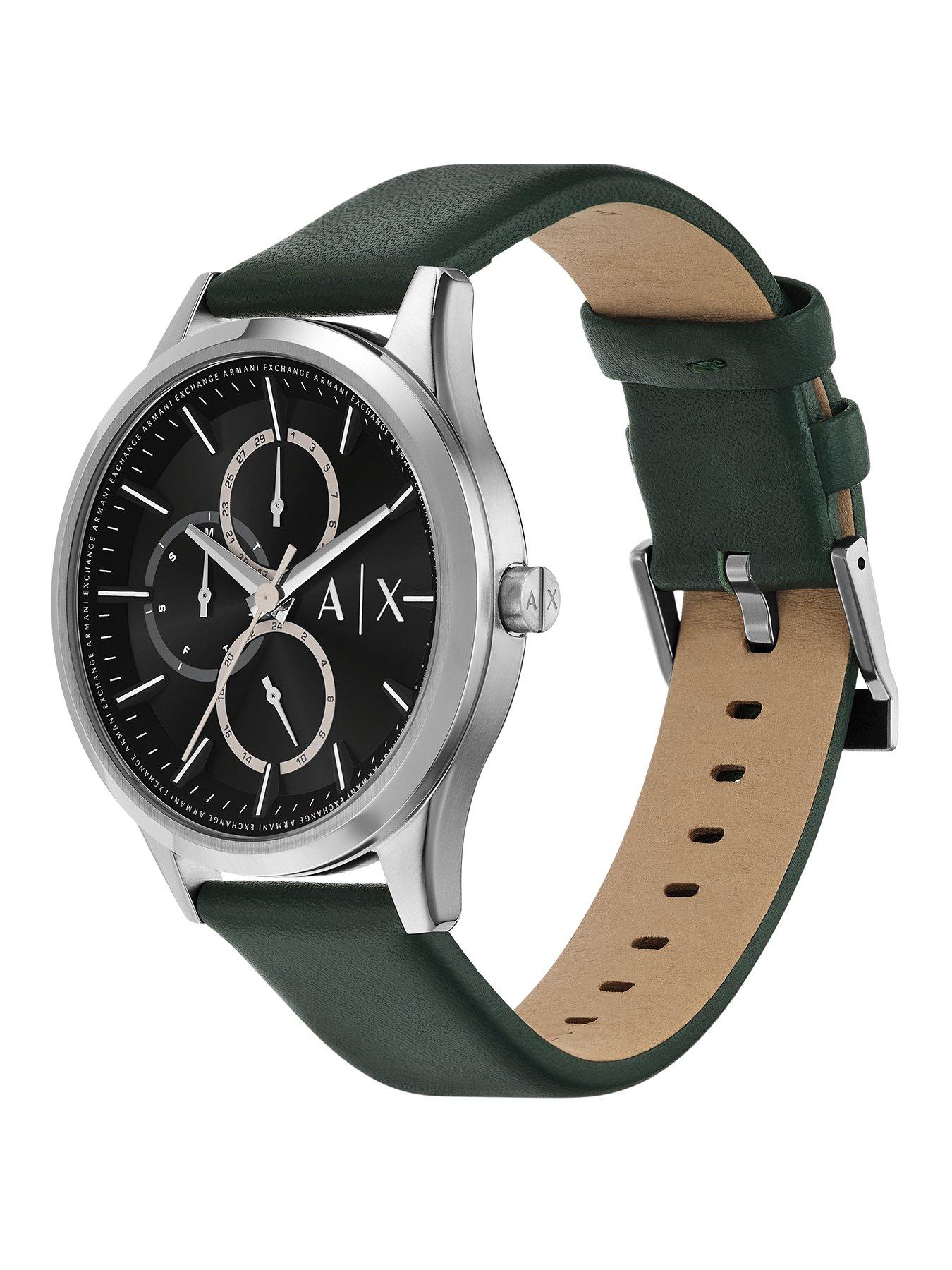 armani-exchange-armani-exchange-multifunction-green-leather-watchstillFront