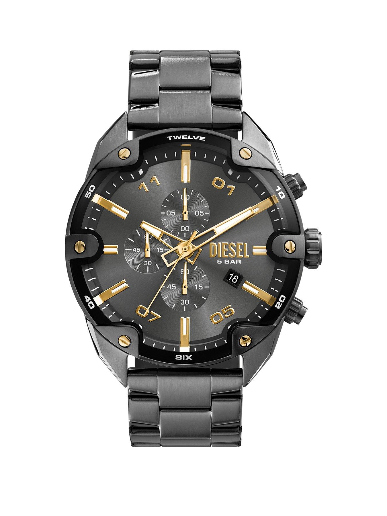 Diesel Men s Spiked Chronograph Gunmetal Stainless Steel Watch