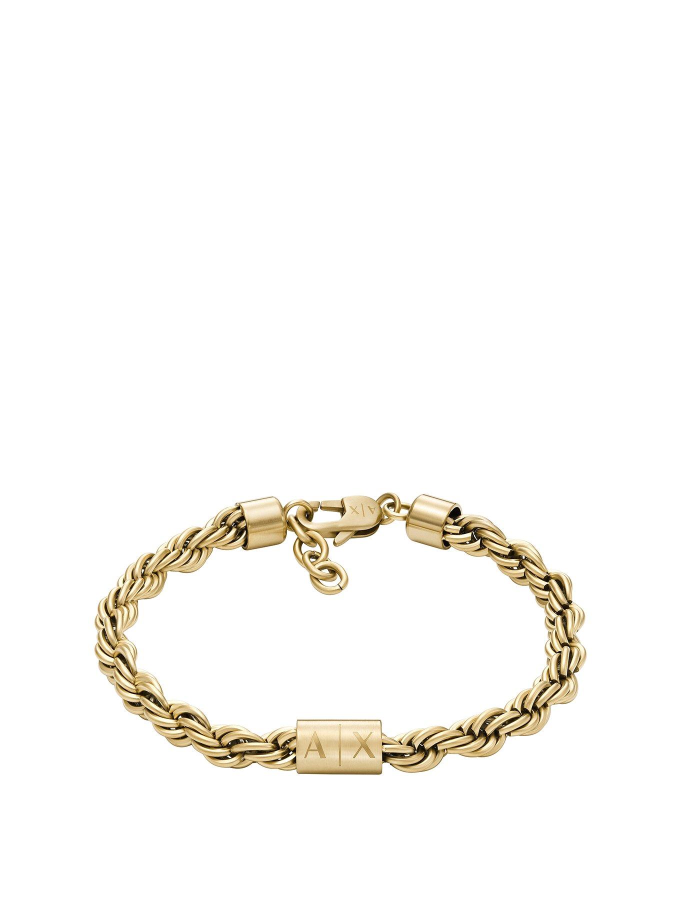 Armani Exchange Armani Exchange Gold-Tone Stainless Steel Chain Bracelet