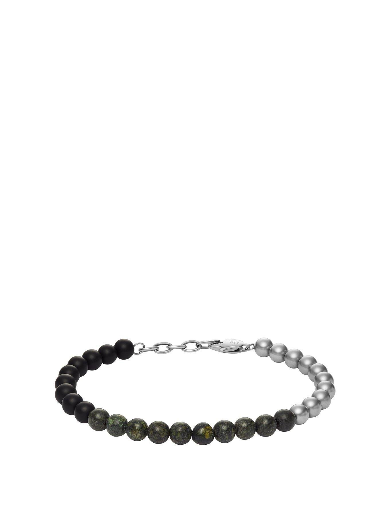 undefined Armani Exchange Green Serpentine Beaded Bracelet