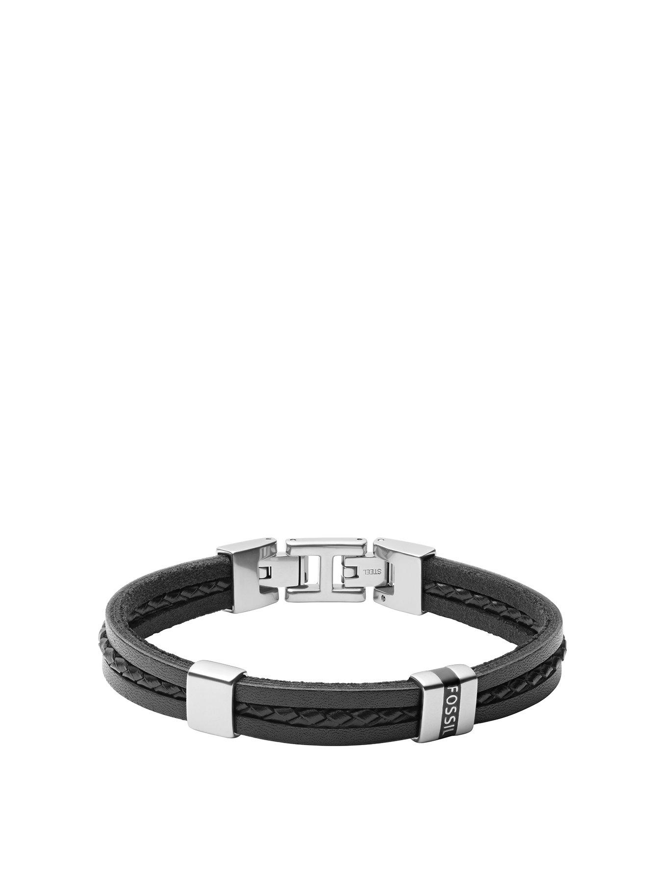 undefined Leather Essentials Black Leather Multi-Strand Bracelet