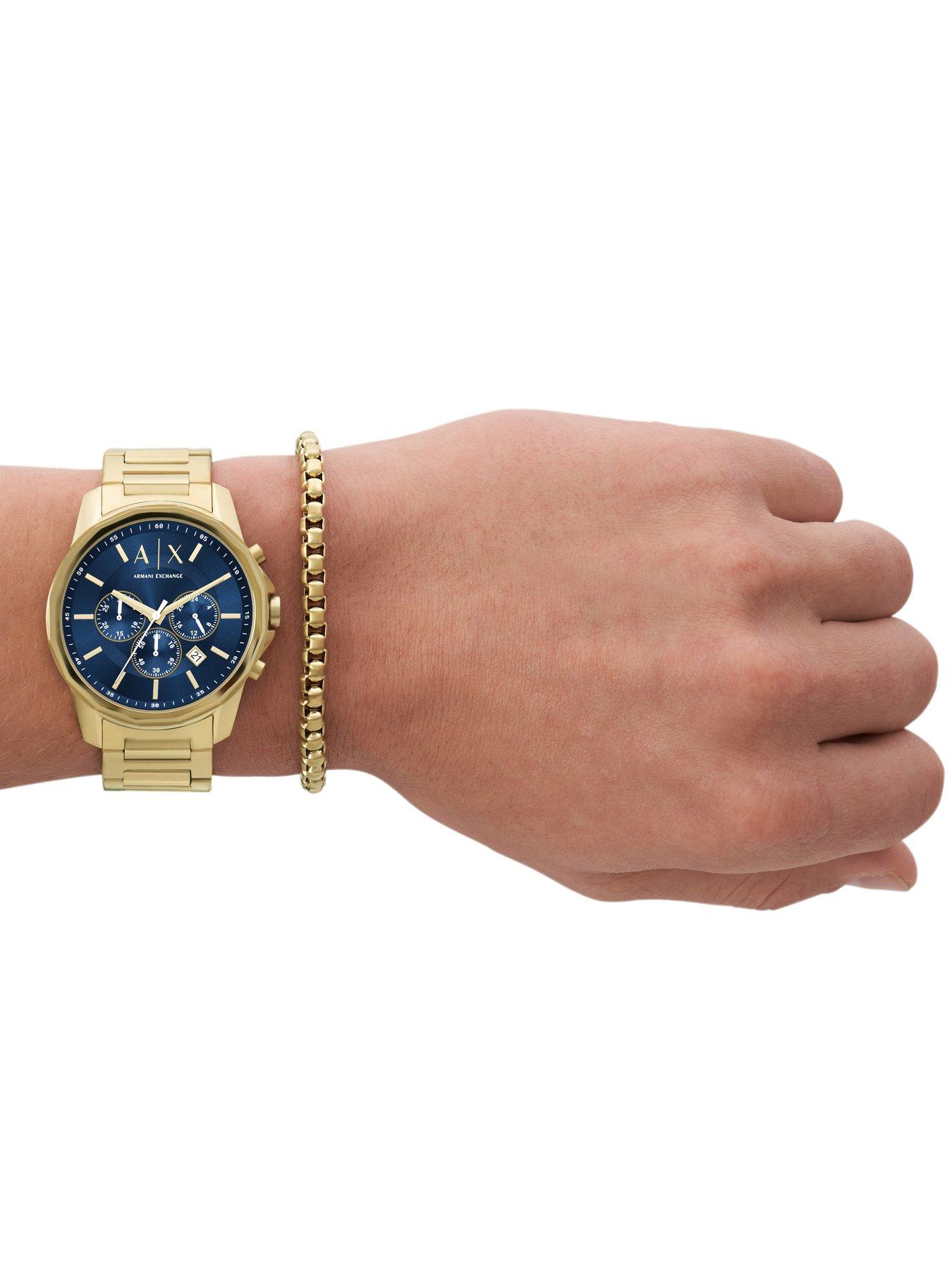 armani-exchange-mens-chronograph-gold-tone-stainless-steel-watch-and-bracelet-setstillFront