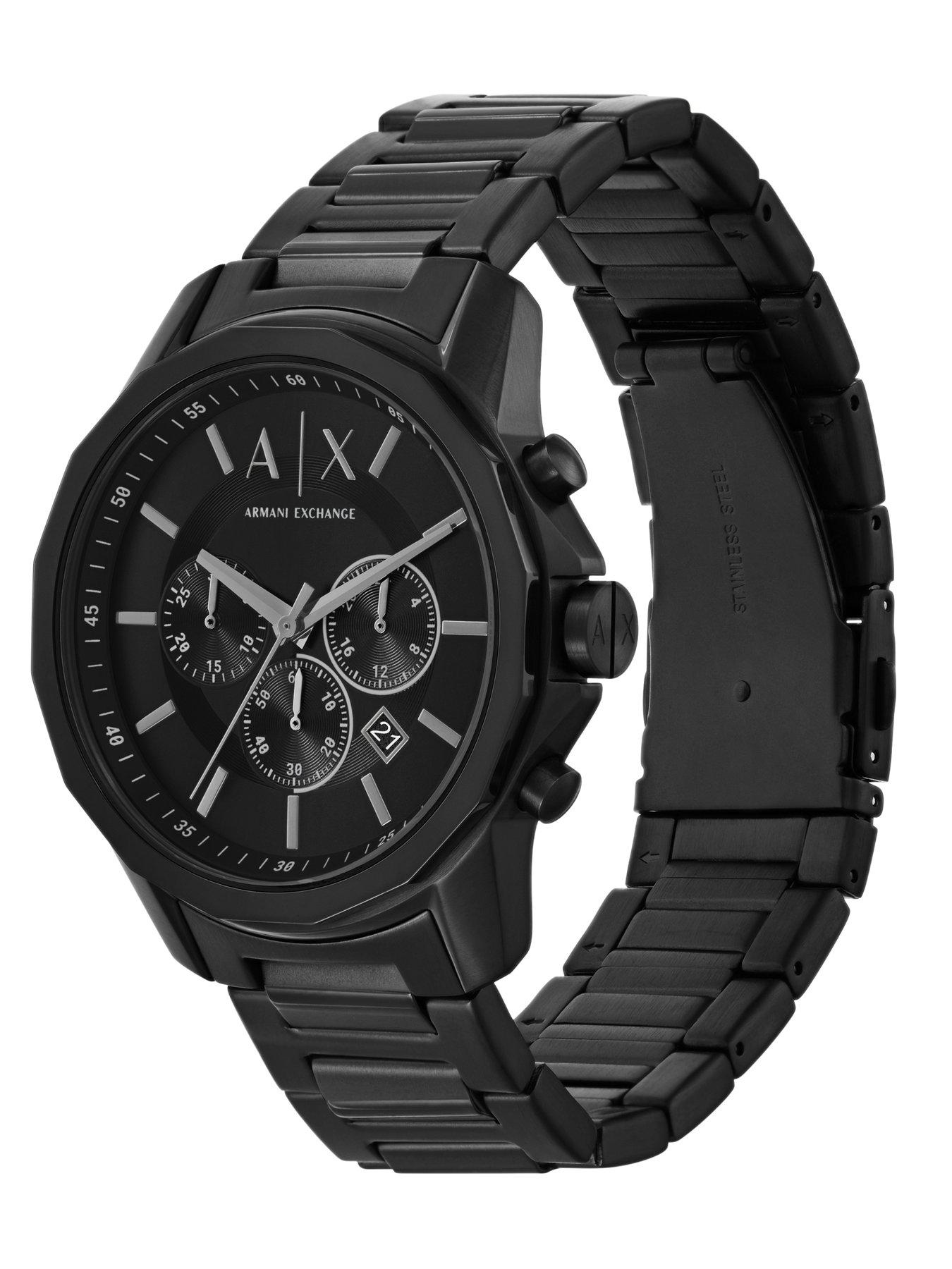 armani-exchange-mens-chronograph-black-stainless-steel-watch-and-bracelet-setdetail