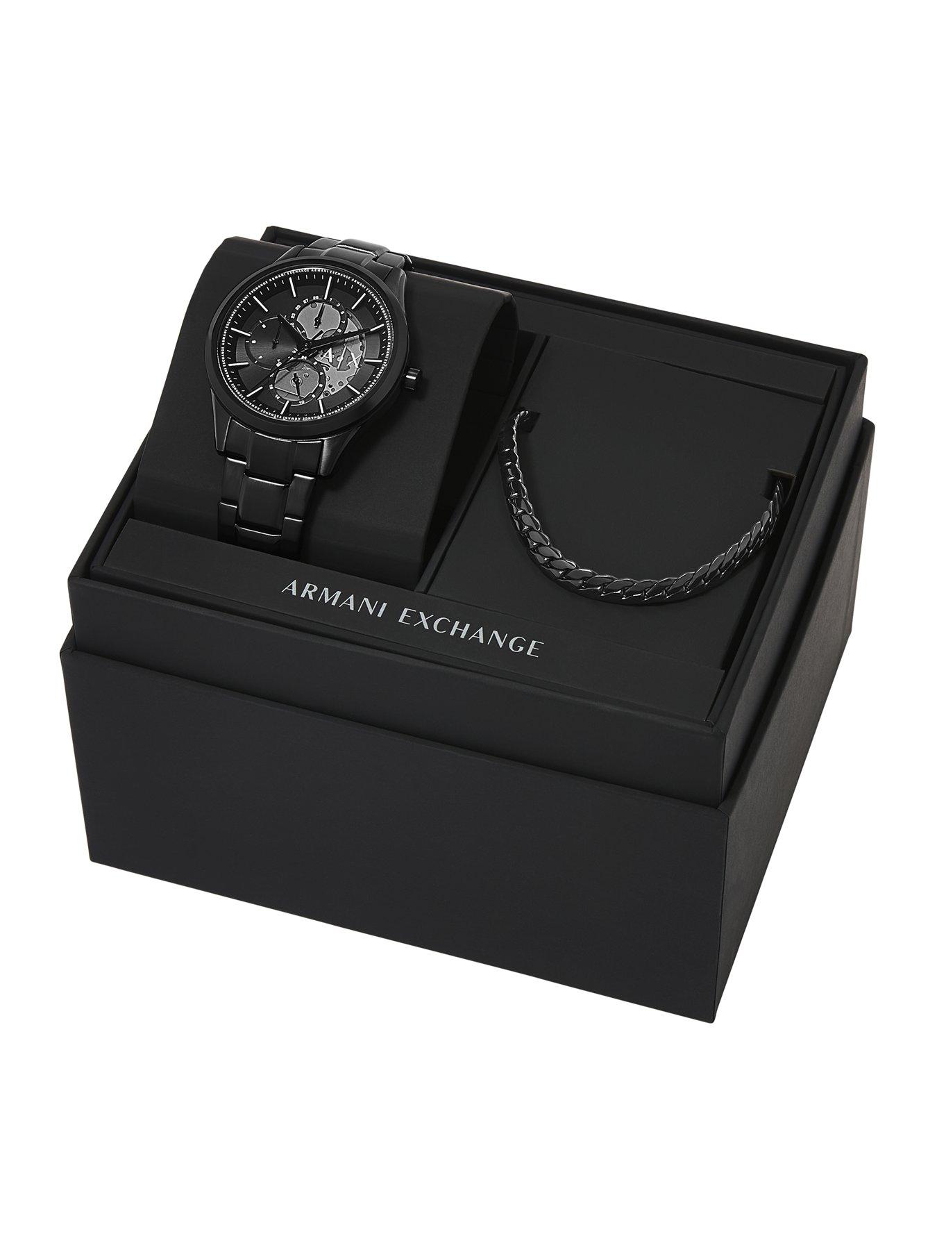 armani-exchange-armani-exchange-multifunction-black-stainless-steel-watch-and-necklace-setdetail