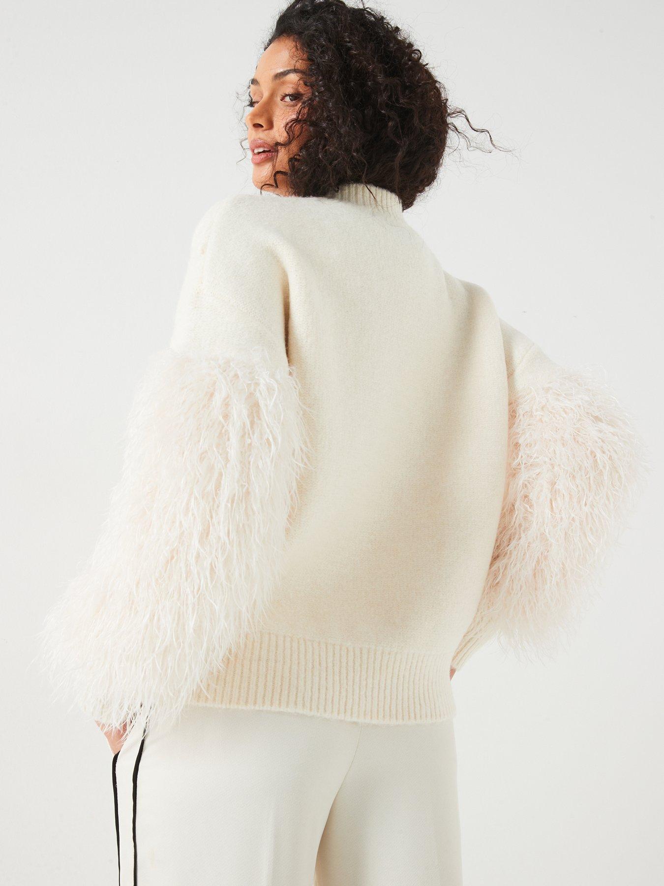 v-by-very-cable-knit-faux-fur-sleeve-jumperstillFront