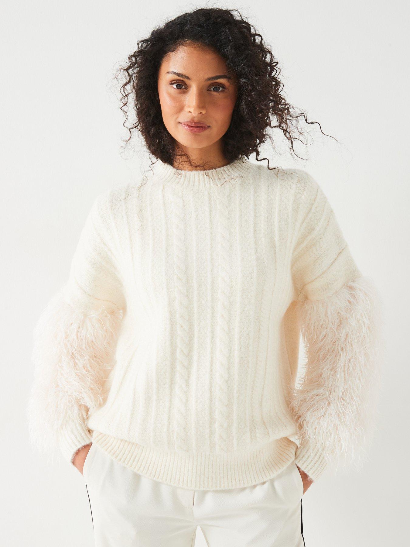 v-by-very-cable-knit-faux-fur-sleeve-jumperdetail