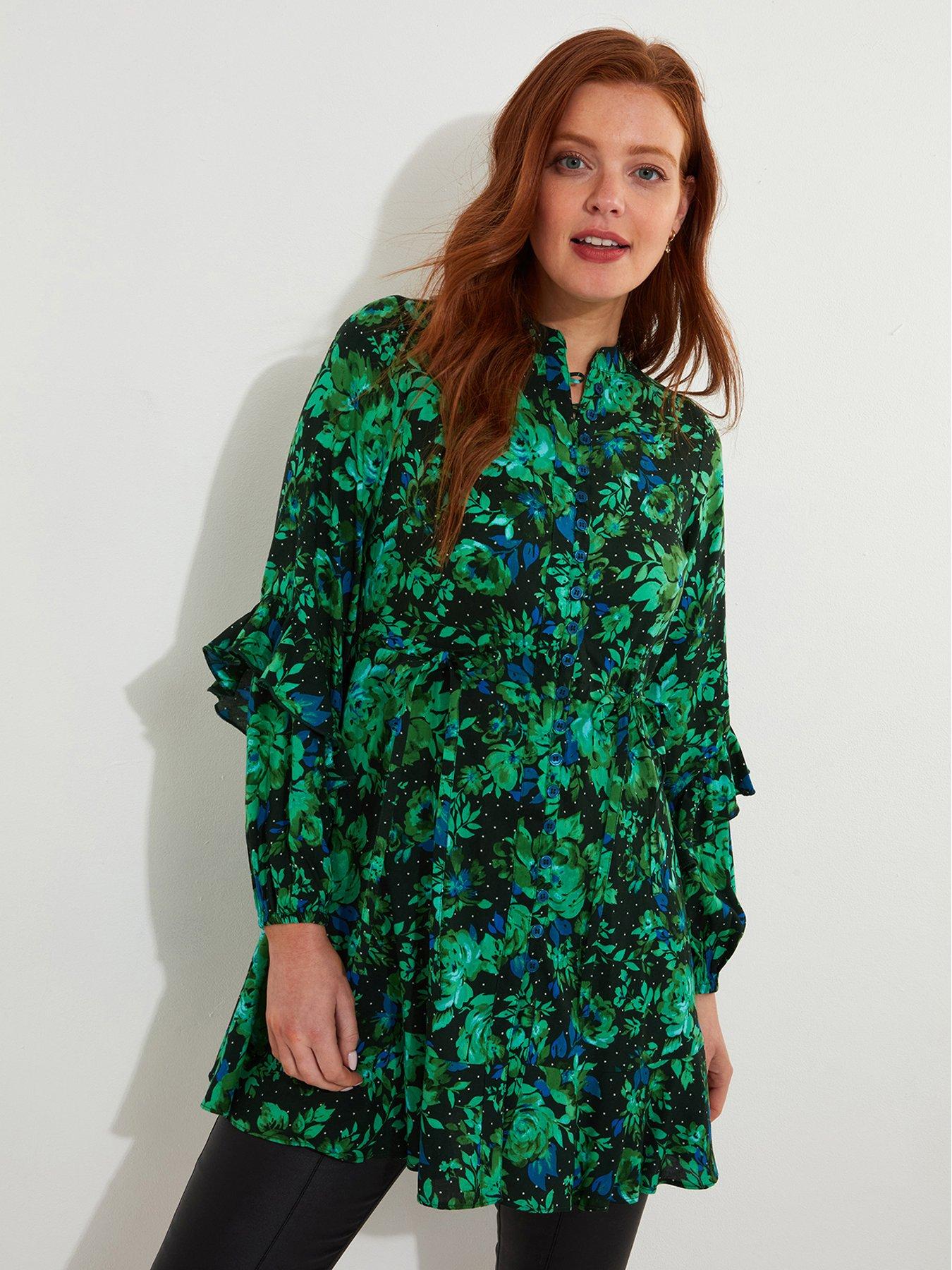 joe-browns-winter-florals-tunic-dress-bright-green