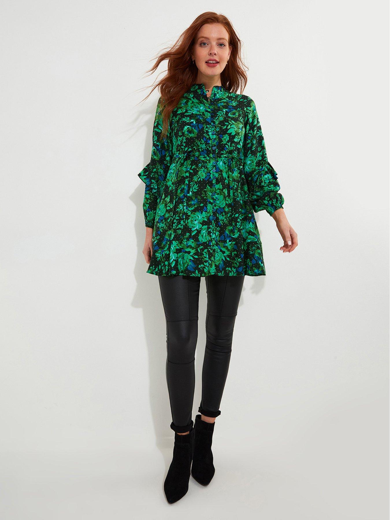 joe-browns-winter-florals-tunic-dress-bright-greenstillFront