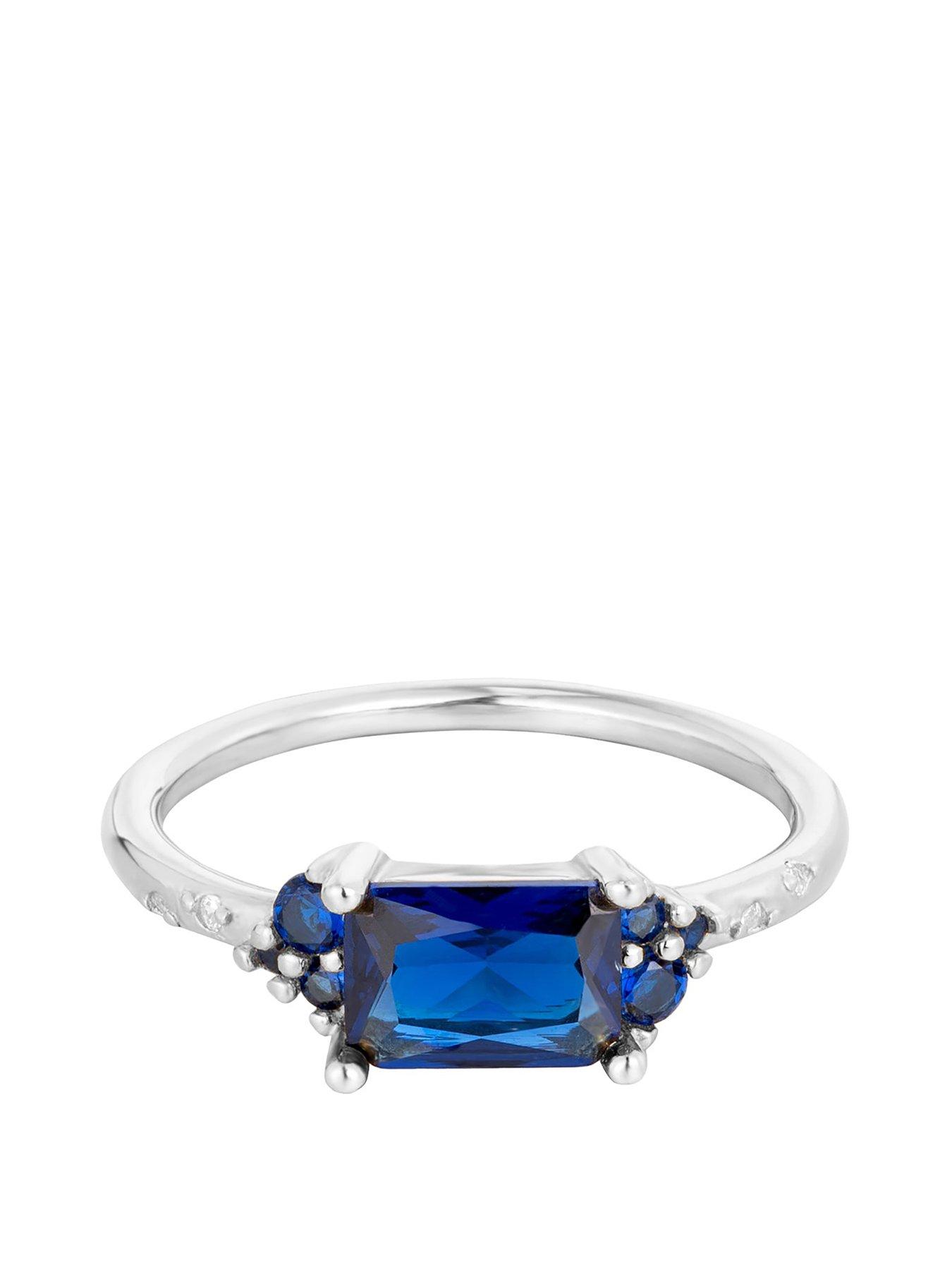 Image of Seol + Gold Sapphire CZ Baguette Ring