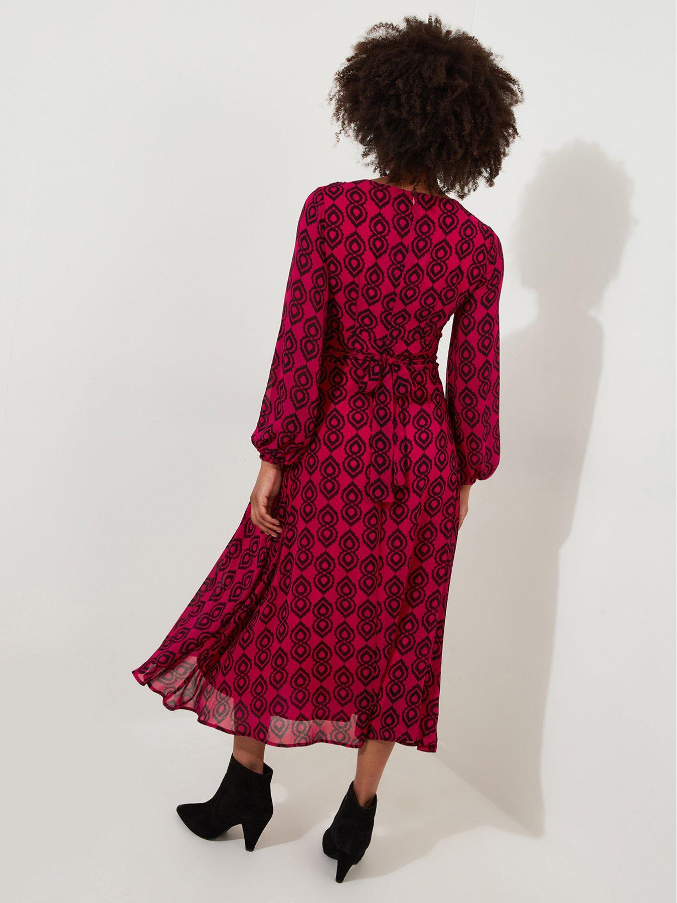 joe-browns-petite-geometric-print-midi-dress-pinkstillFront