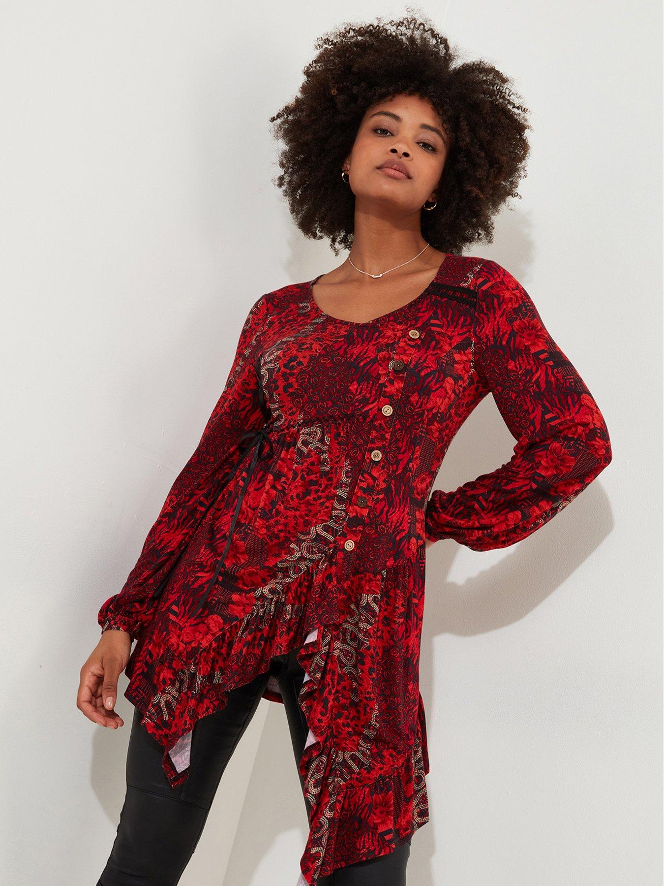 joe-browns-button-detail-jersey-tunic-top-red