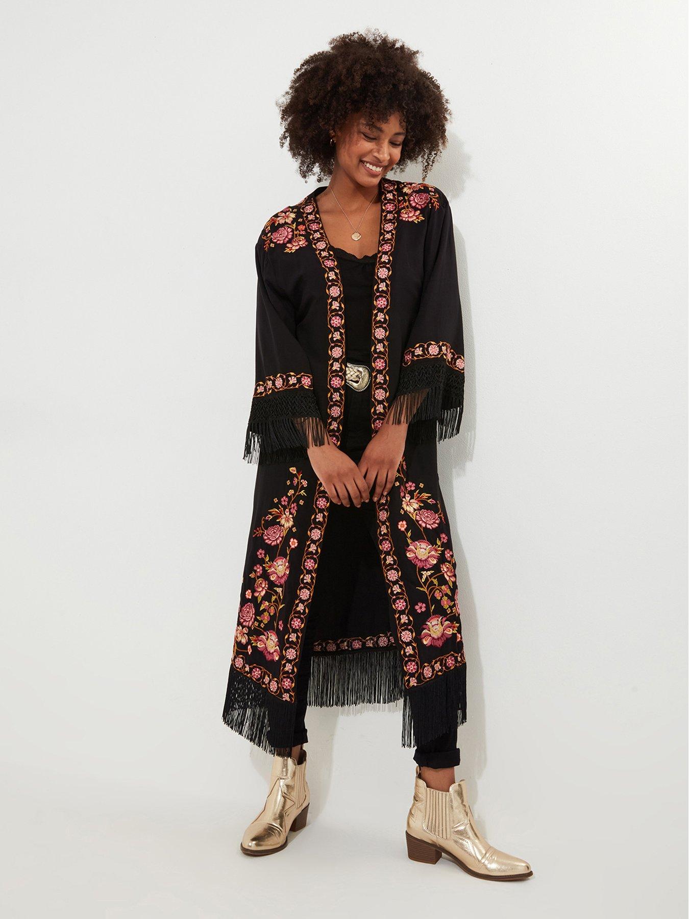 Joe Browns Embroidered Kimono - Black | Very Ireland