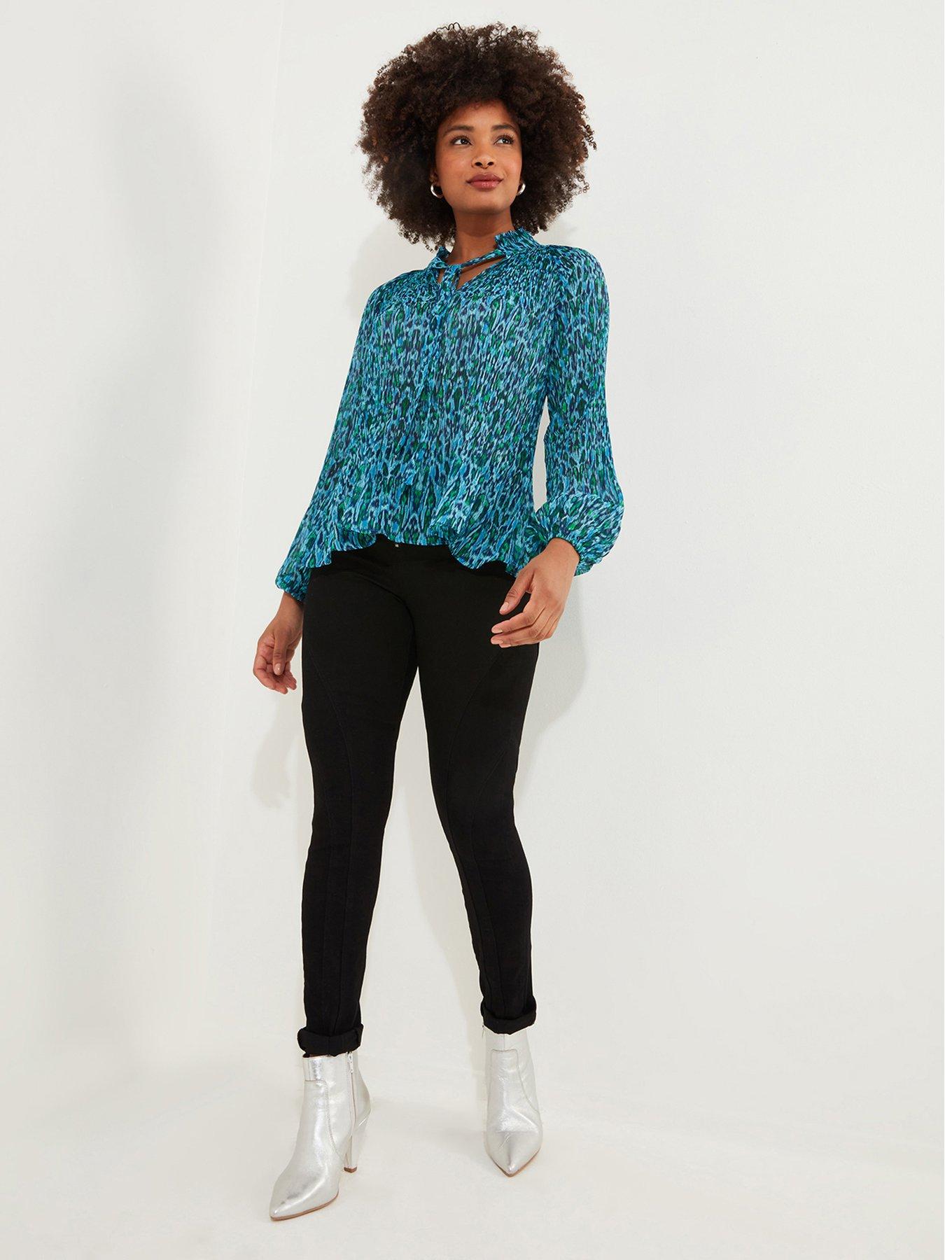 joe-browns-printed-plisse-blouse-bluestillFront