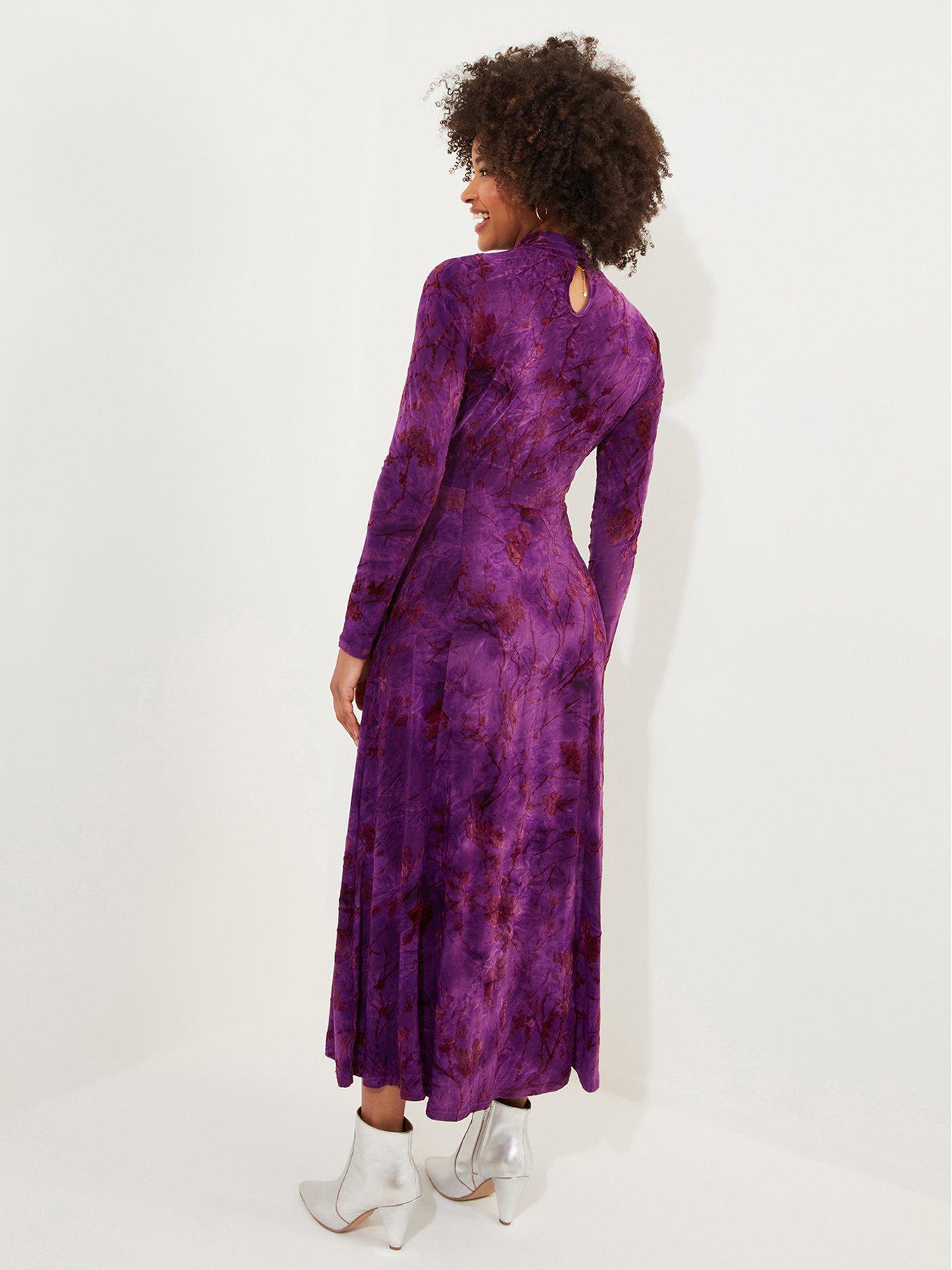 joe-browns-purple-flocked-jersey-dressback