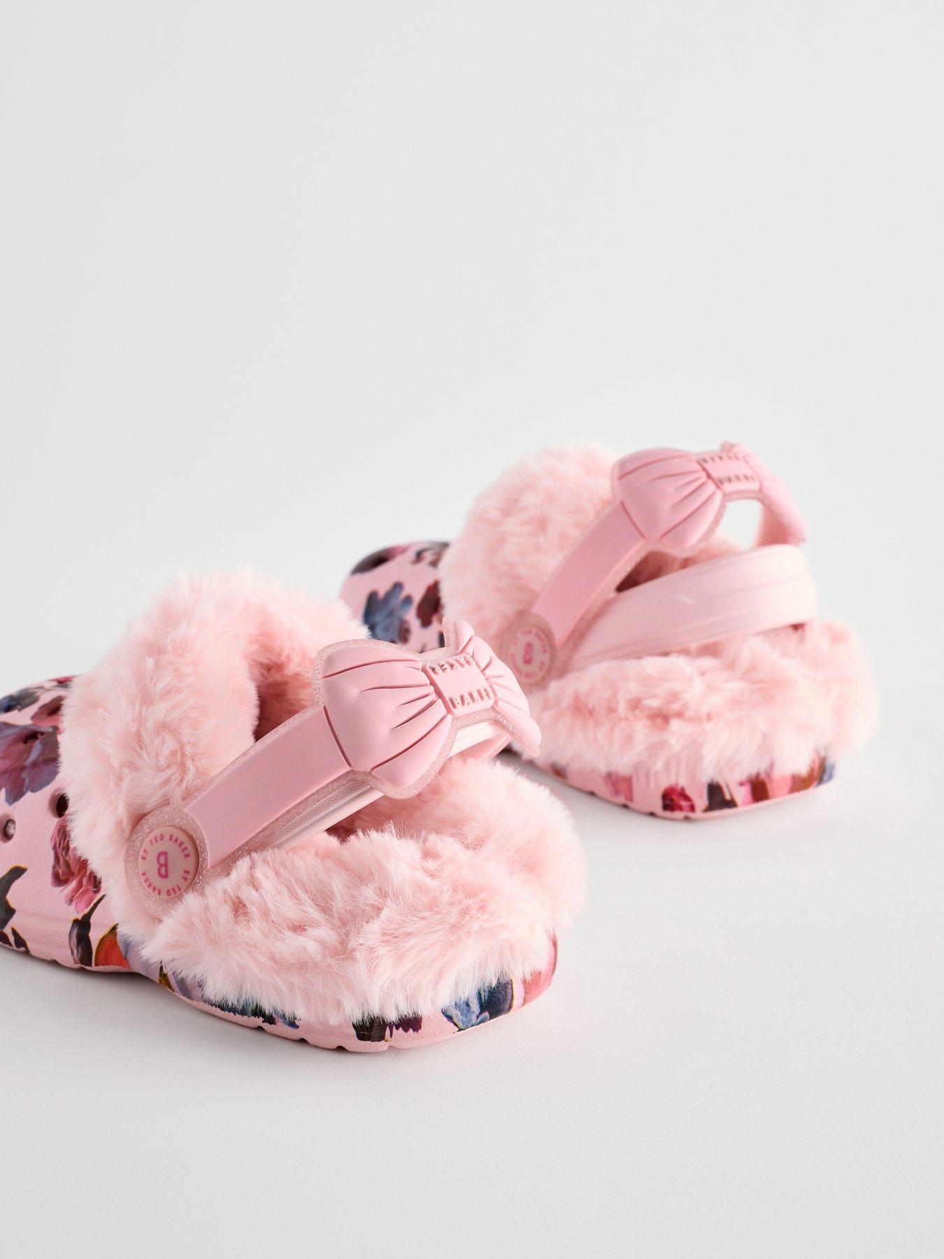 ted-baker-younger-girls-faux-fur-flower-sling-back-shoe--pinkstillFront