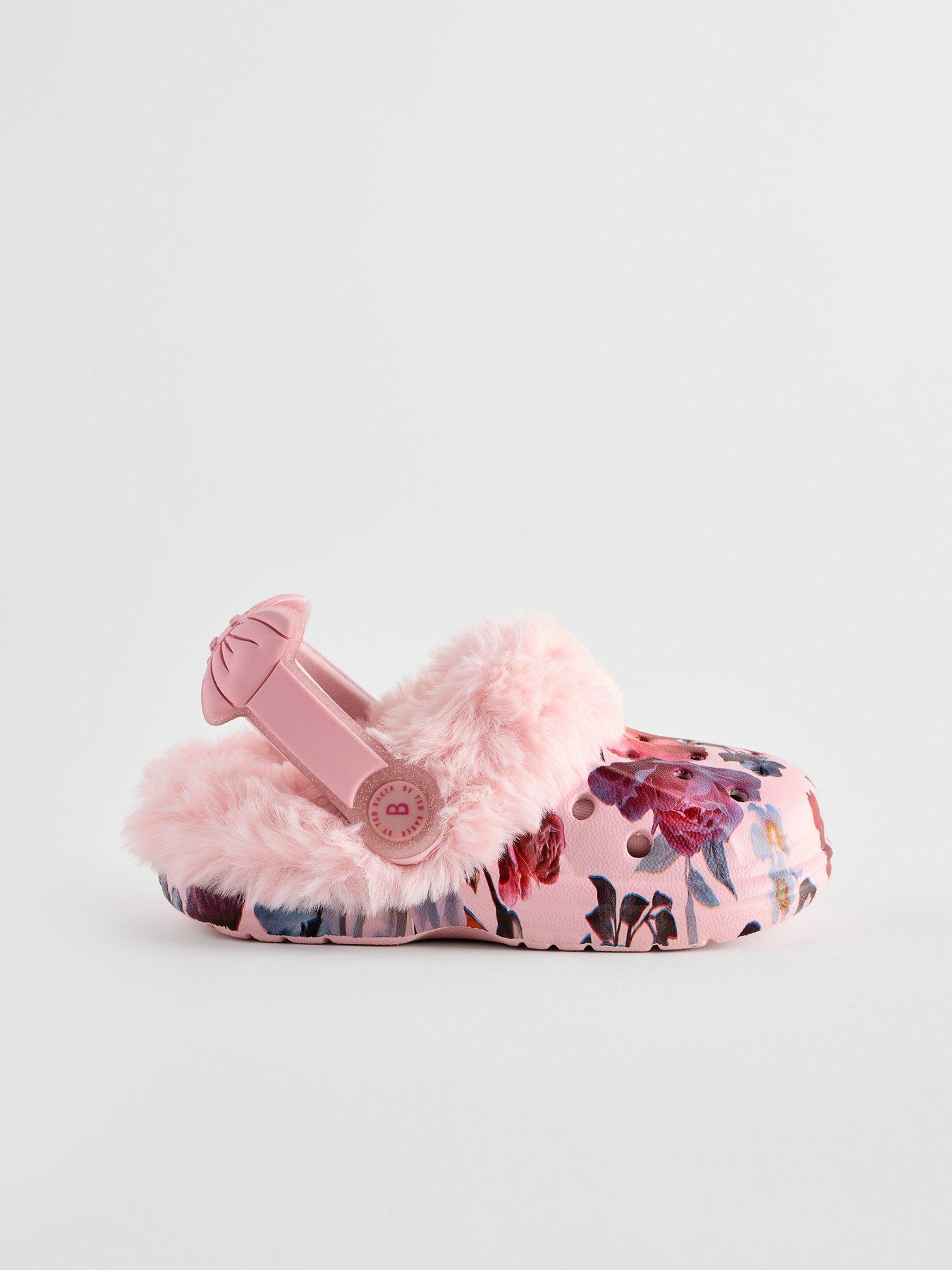 ted-baker-younger-girls-faux-fur-flower-sling-back-shoe--pinkoutfit