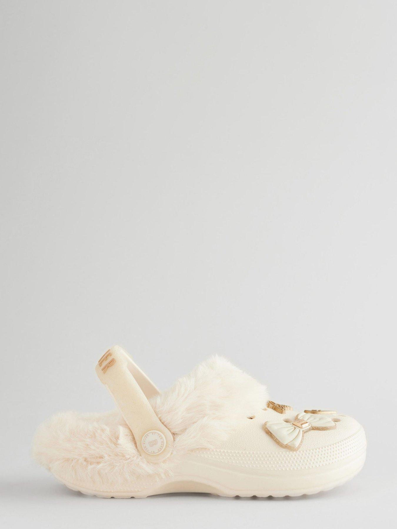 Image 2 of 5 of Ted Baker Older Girls Faux Fur Sling Back Shoe - Oyster