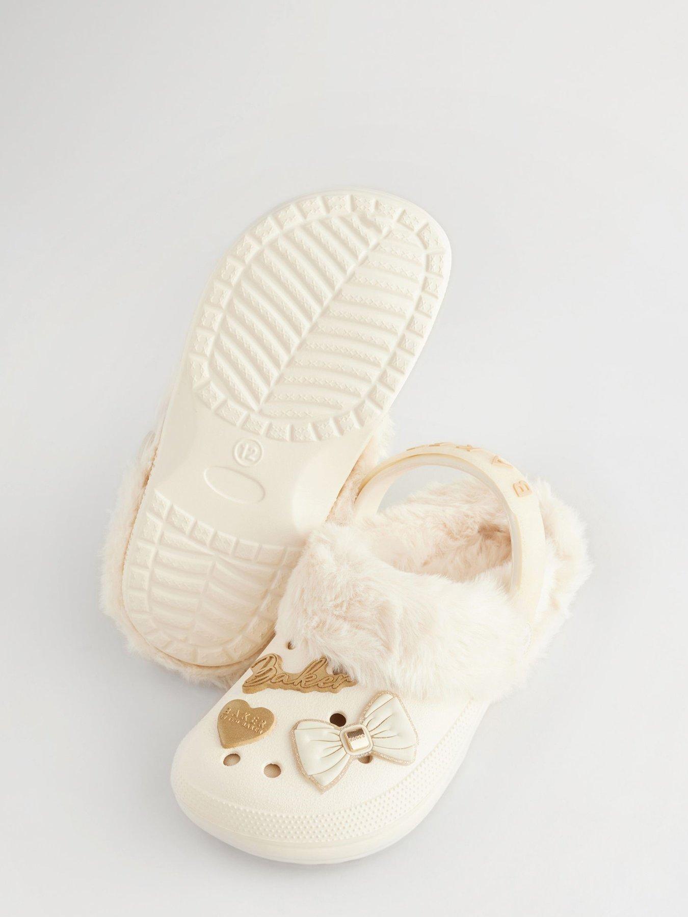 Image 4 of 5 of Ted Baker Older Girls Faux Fur Sling Back Shoe - Oyster
